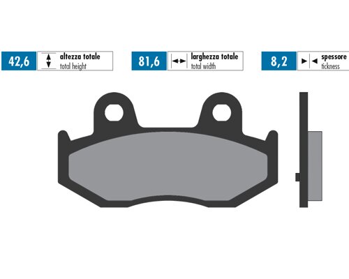 Image of Bremsbeläge hinten Polini Original Suzuki Burgman 250 / 400 2001-2006