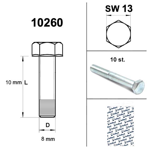 Image of Schraube M6x20 verzinkt 8,8 (x10)