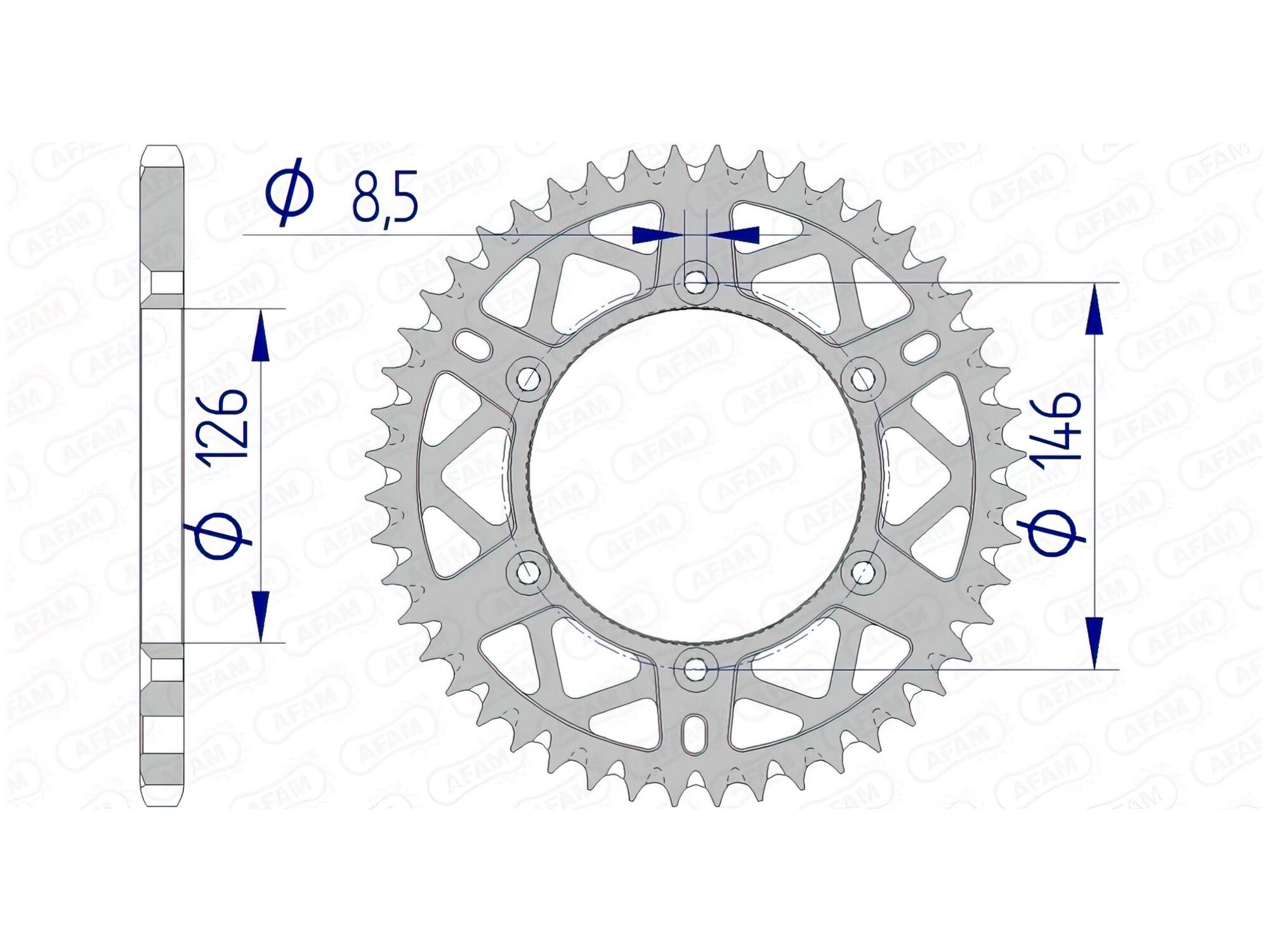 Image of Kettenrad Afam Alu selbstreinigend Z50 Suzuki RM-Z 250 / 450