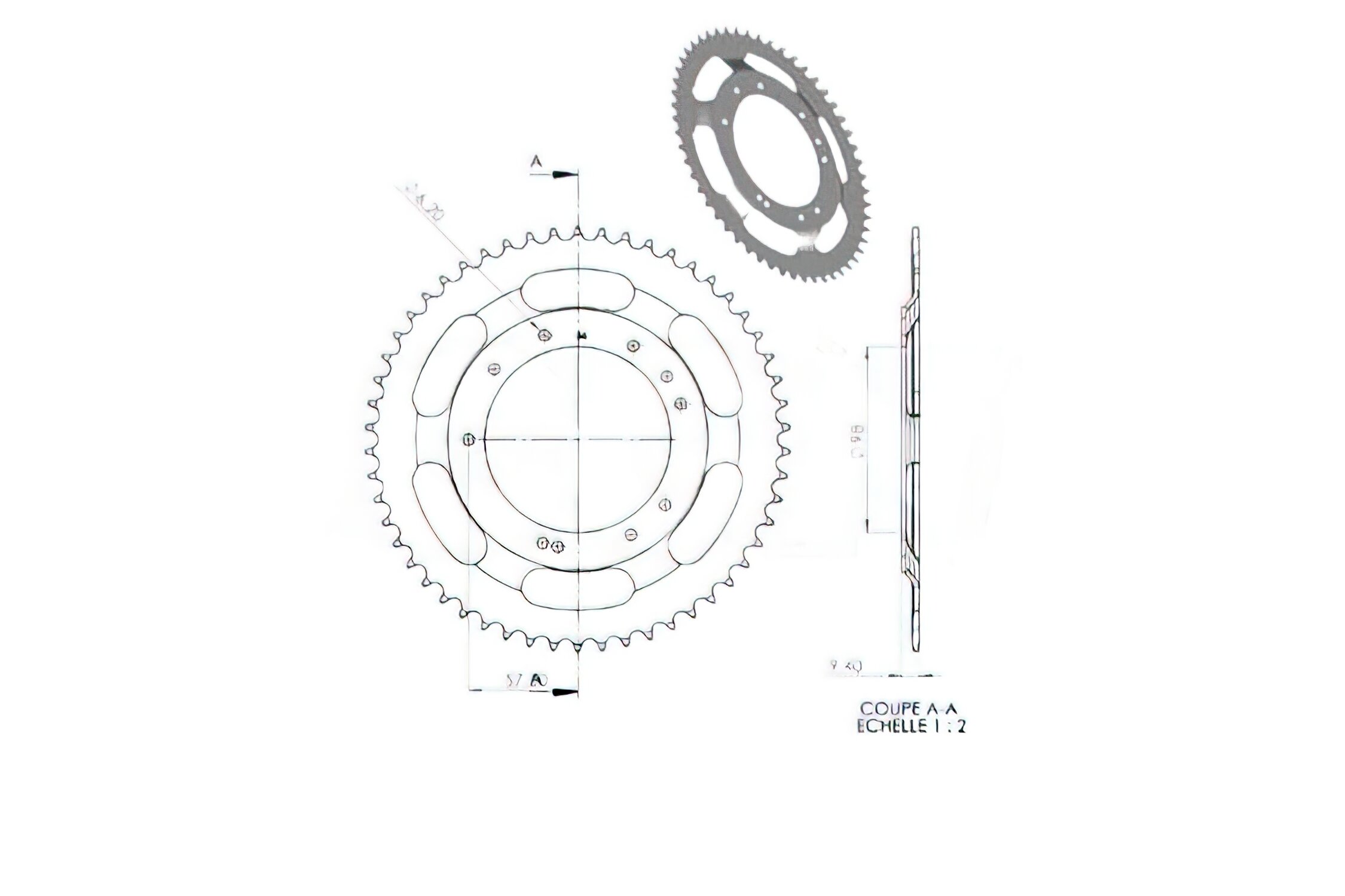 Image of Kettenrad Grimeca 54 Zähne MBK 51S (Durchmesser 98mm)