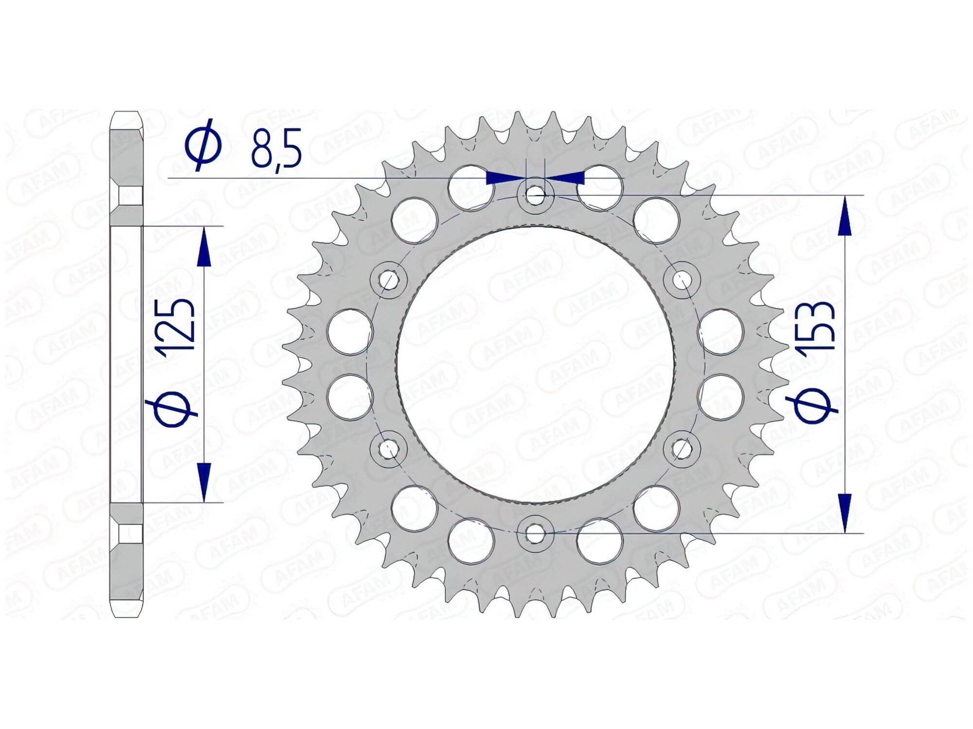 Image of Kettenrad Afam Alu selbstreinigend Z46 Honda CR / CRF / XR