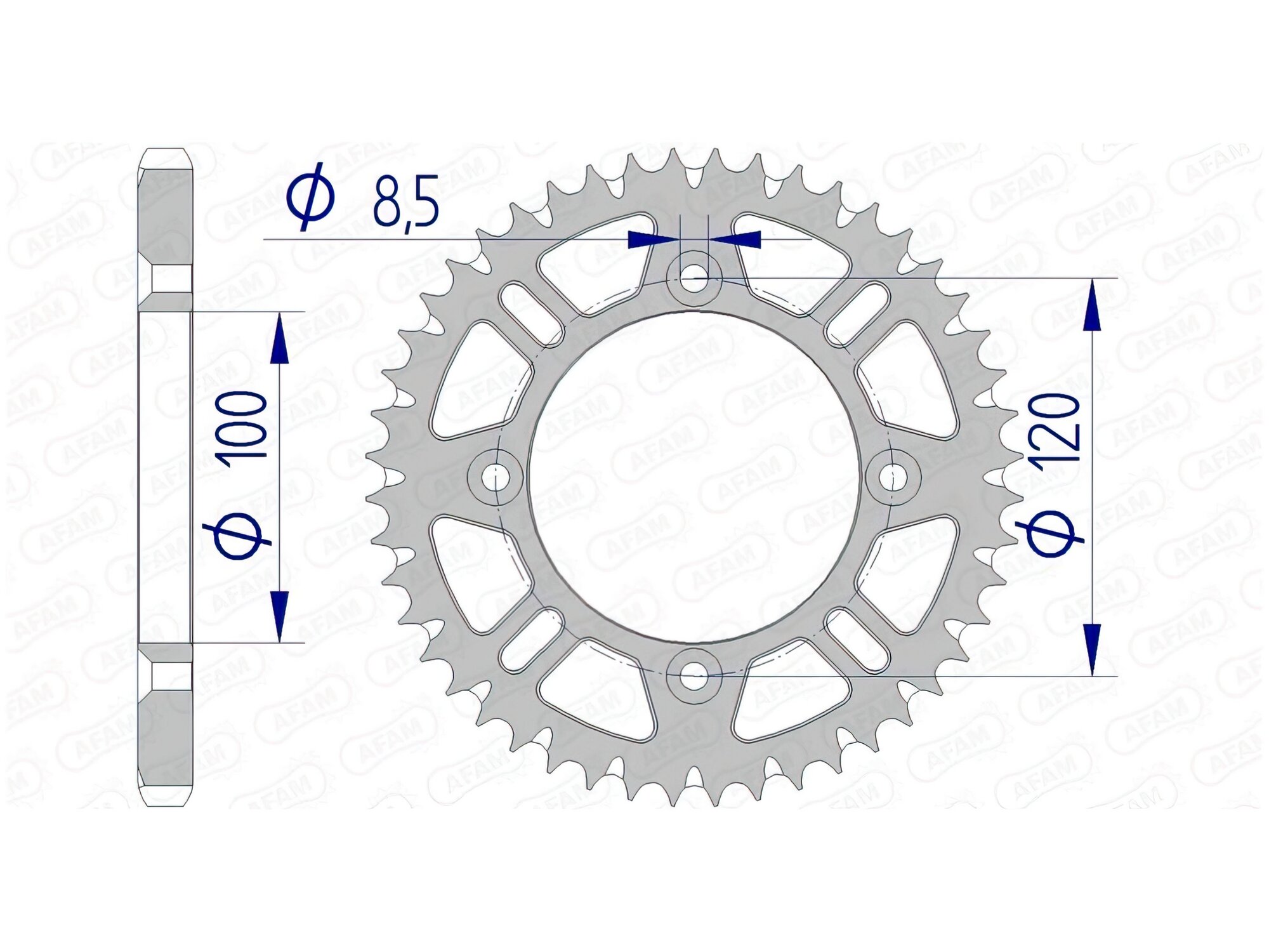 Image of Kettenrad Afam Alu selbstreinigend 428 / Z48 RM / YZ 85