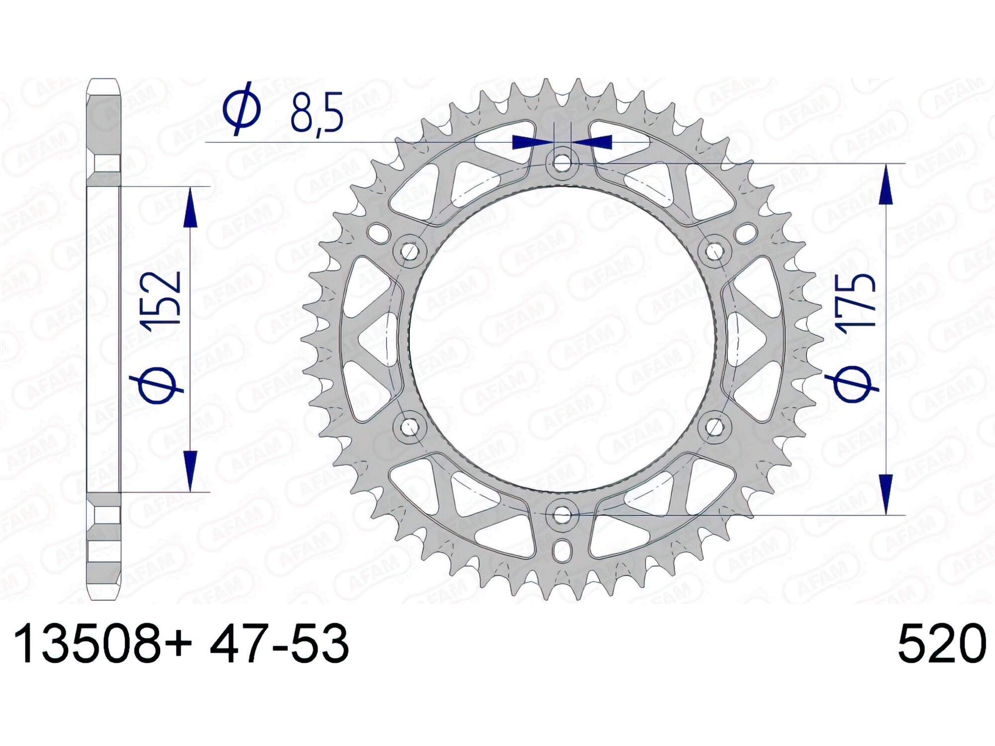 Image of Kettenrad Afam Alu 48 Zähne Yamaha YZ 125 / 250