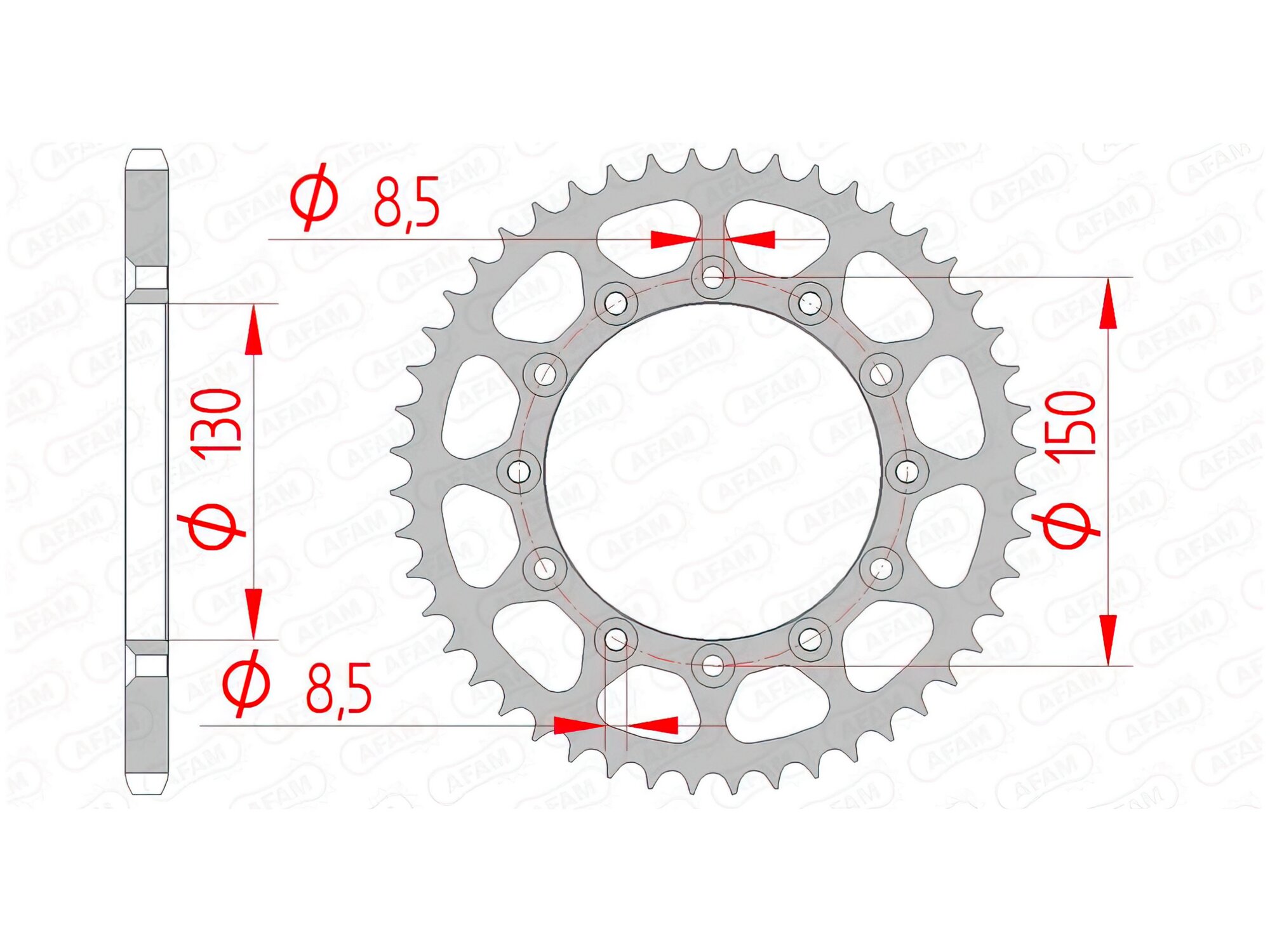 Image of Kettenrad Afam Stahl 49 Zähne Yamaha YZ 125 / 250