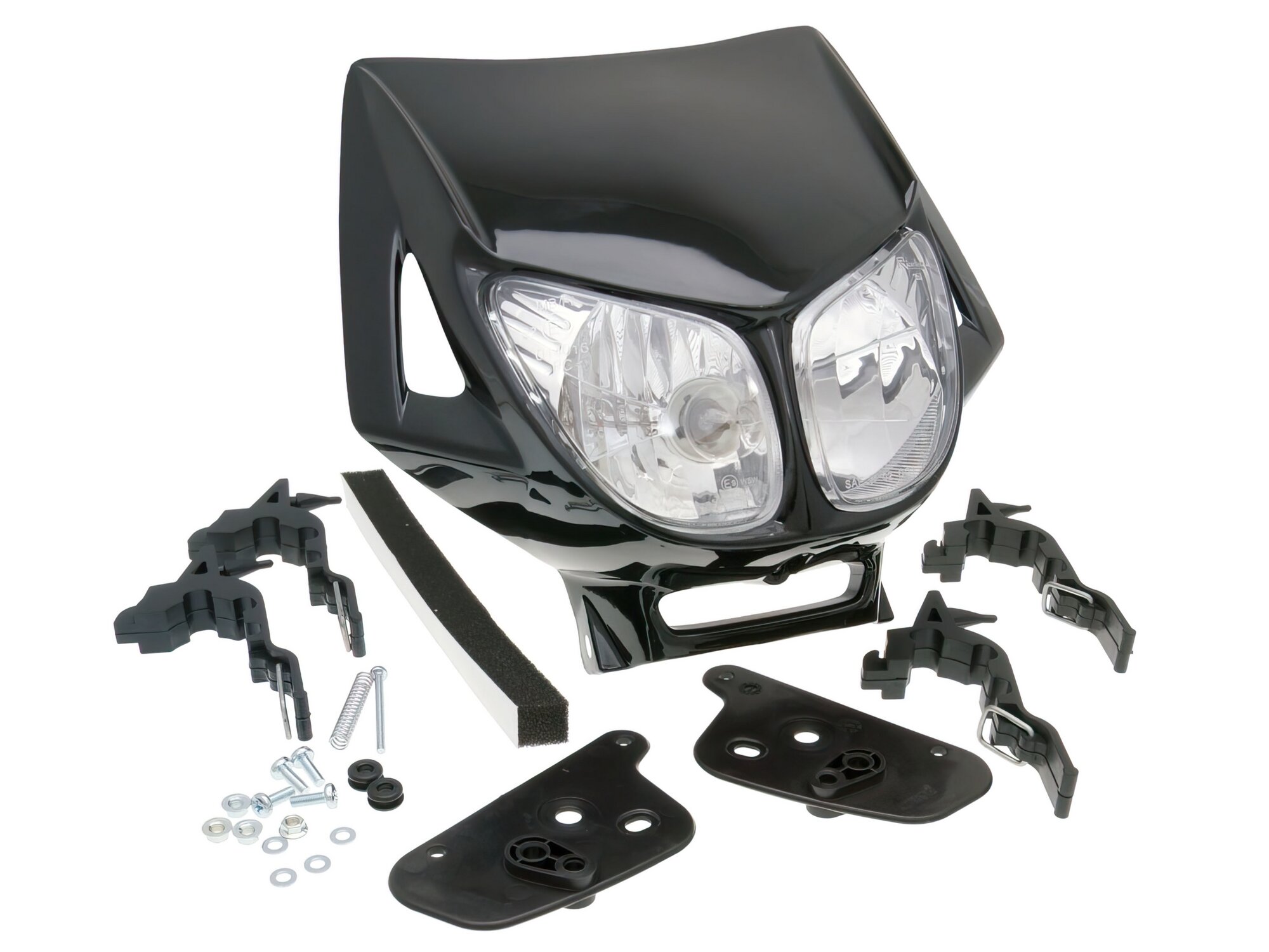 Image of Scheinwerfermaske Enduro Doppeloptik schwarz