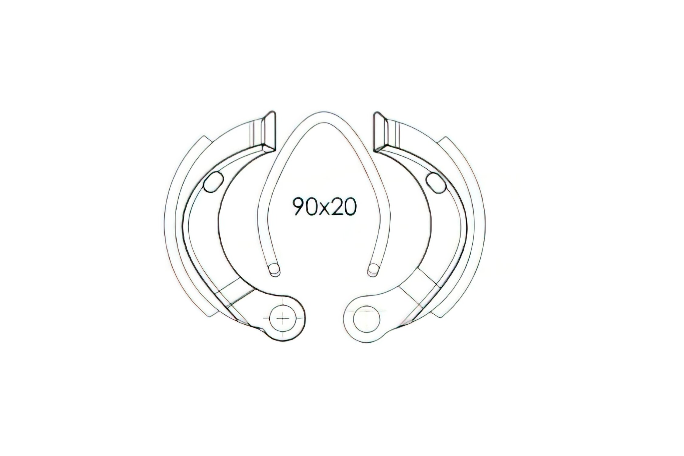 Image of Bremsbacken Peugeot 103 SPX / RCX / MBK (Grimeca 90mm)