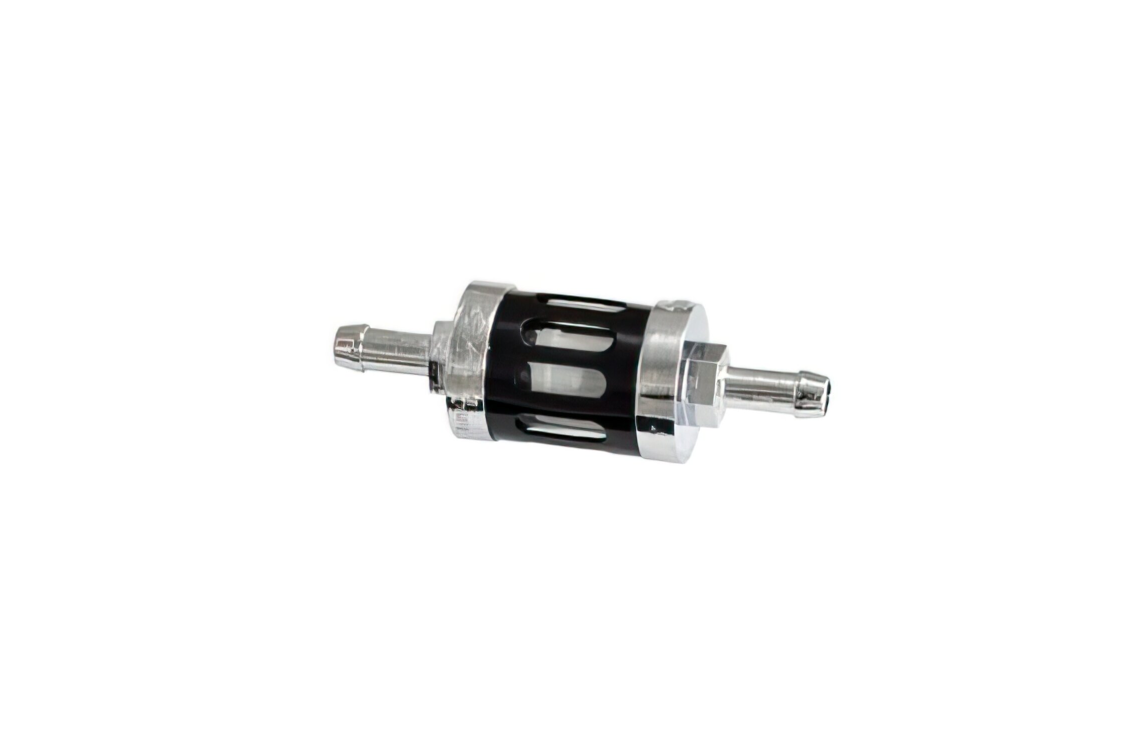 Image of Benzinfilter CNC Aluminium chrom schwarz 6mm