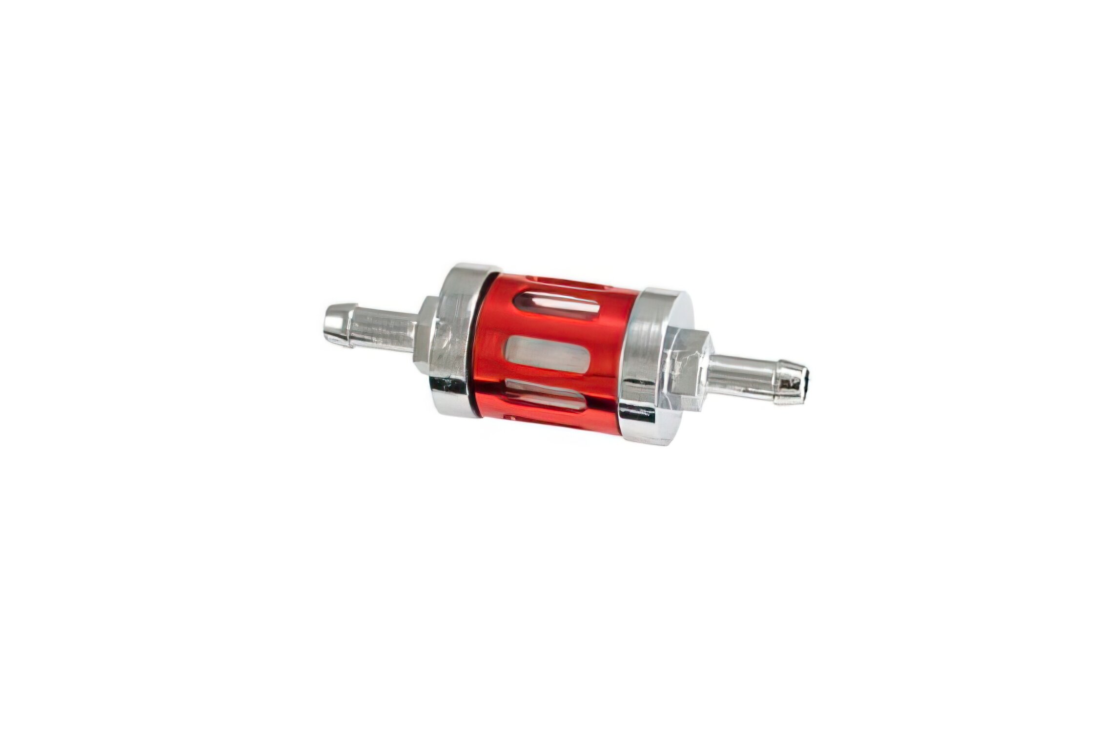 Image of Benzinfilter CNC Aluminium chrom rot 6mm