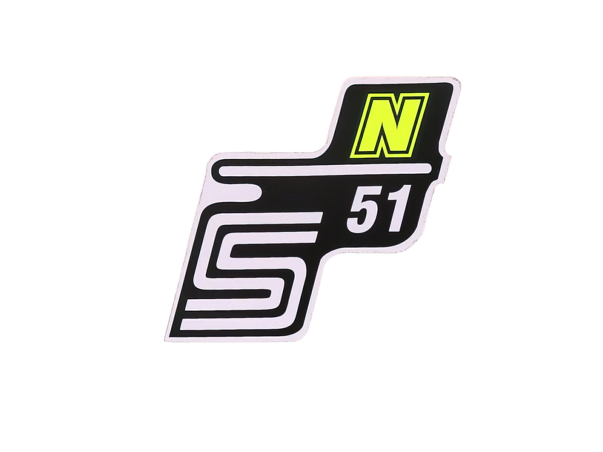 Image of Schriftzug S51 N Folie / Aufkleber neongelb Simson S51