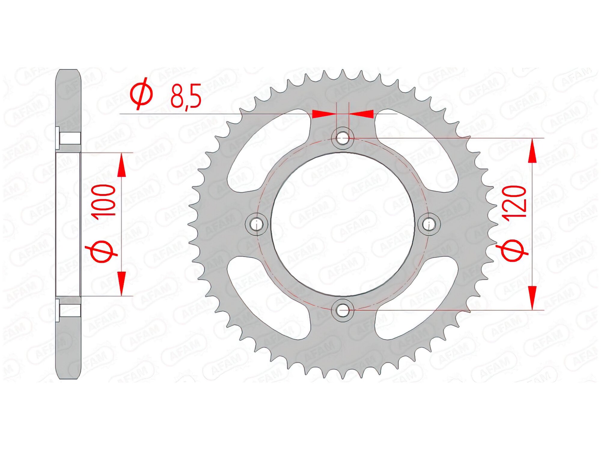 Image of Kettenrad Afam Stahl 46 Zähne - 428 Beta RR