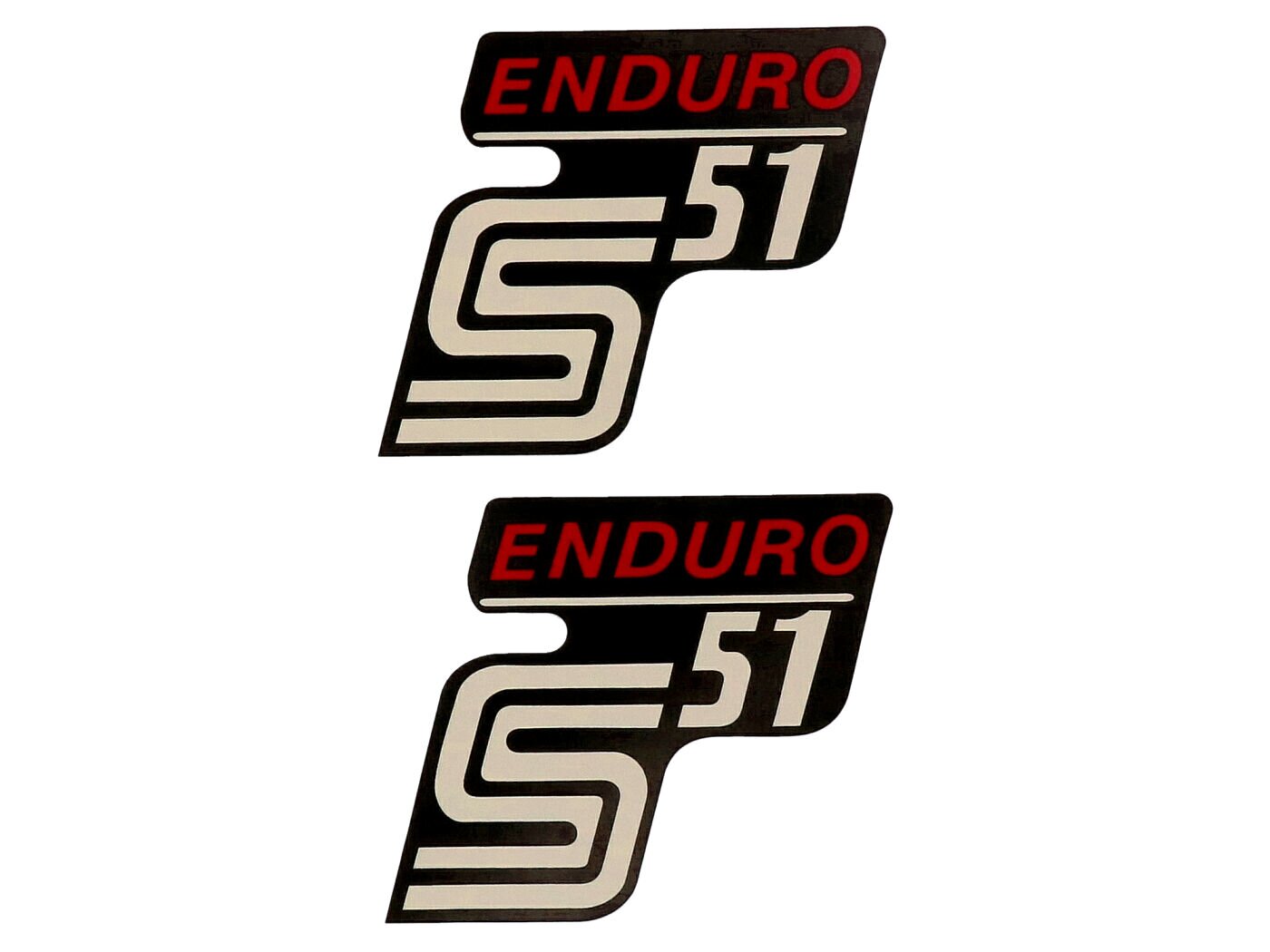 Image of Aufkleber (x2) S51 Enduro schwarz / rot Simson S51