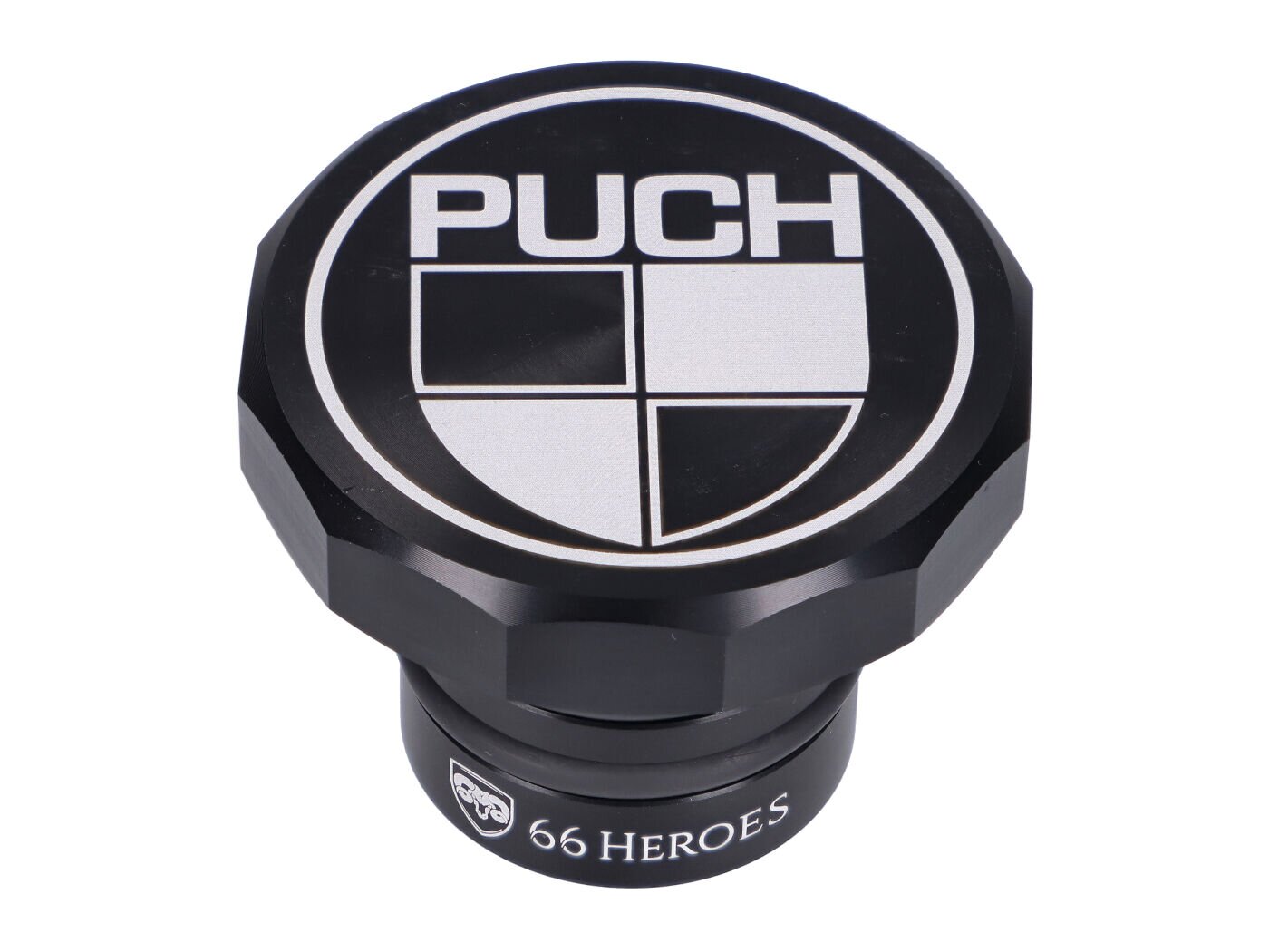 Image of Tankdeckel 66Heroes Alu schwarz Puch-Logo Puch Maxi