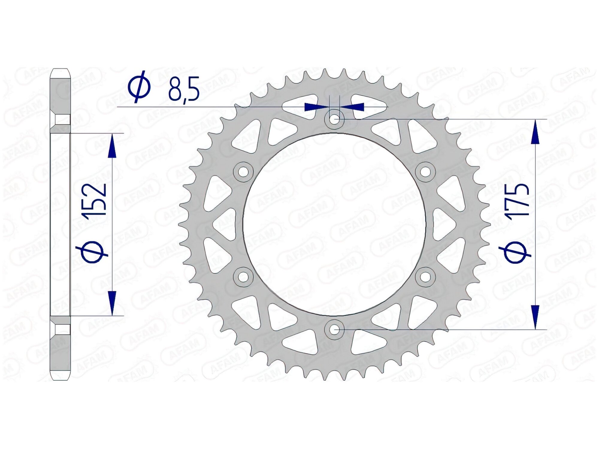 Image of Kettenrad Afam Alu selbstreinigend Z52 Yamaha YZ 125 / 250