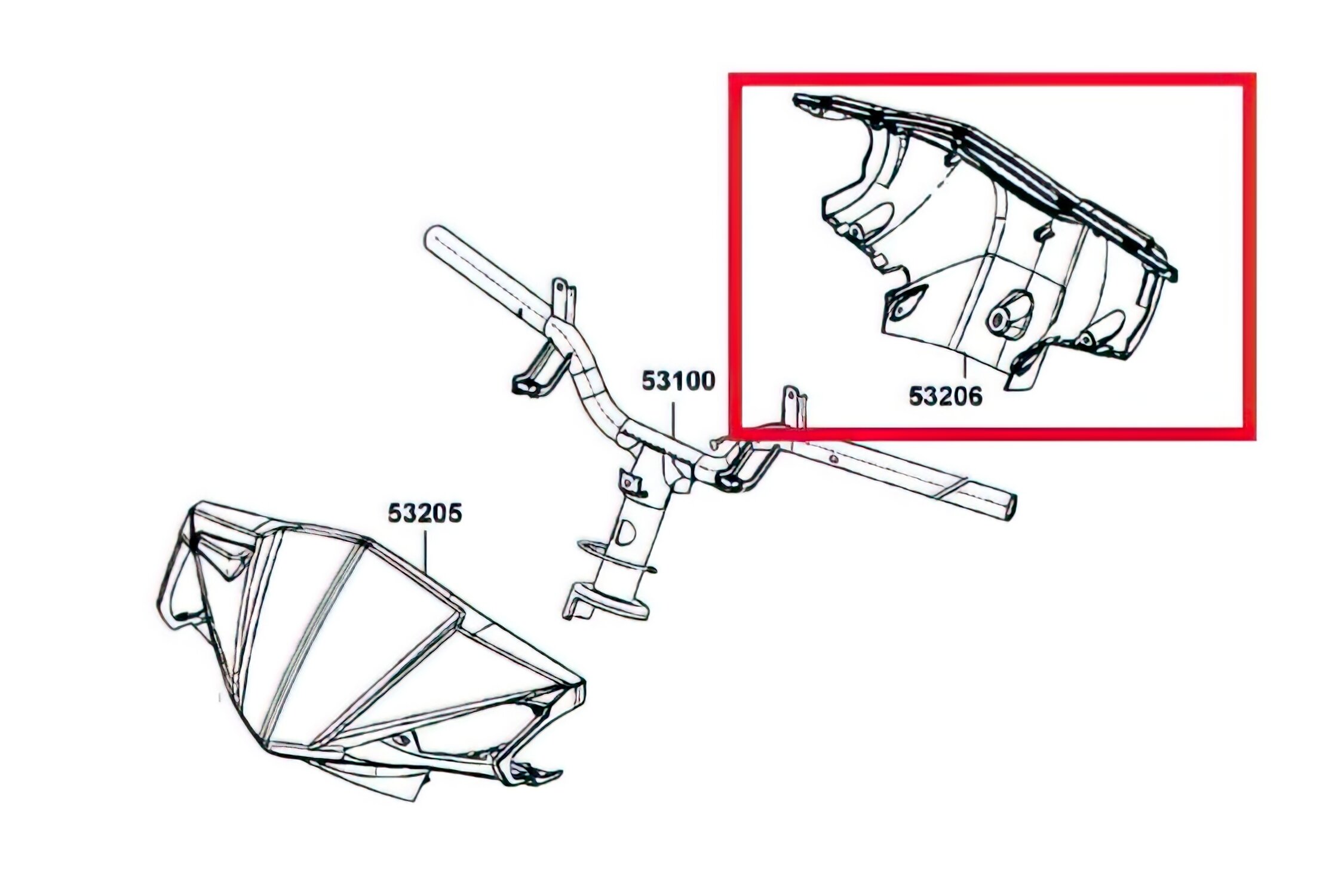 Image of Lenkerverkleidung hinten original Kymco Agility RS 50cc