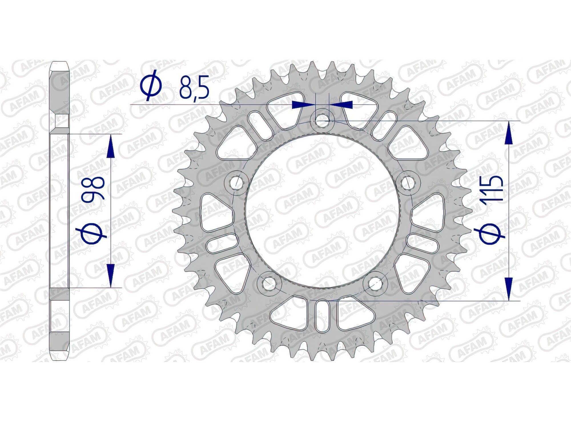 Image of Kettenrad Afam Alu selbstreinigend Z46 KTM 65