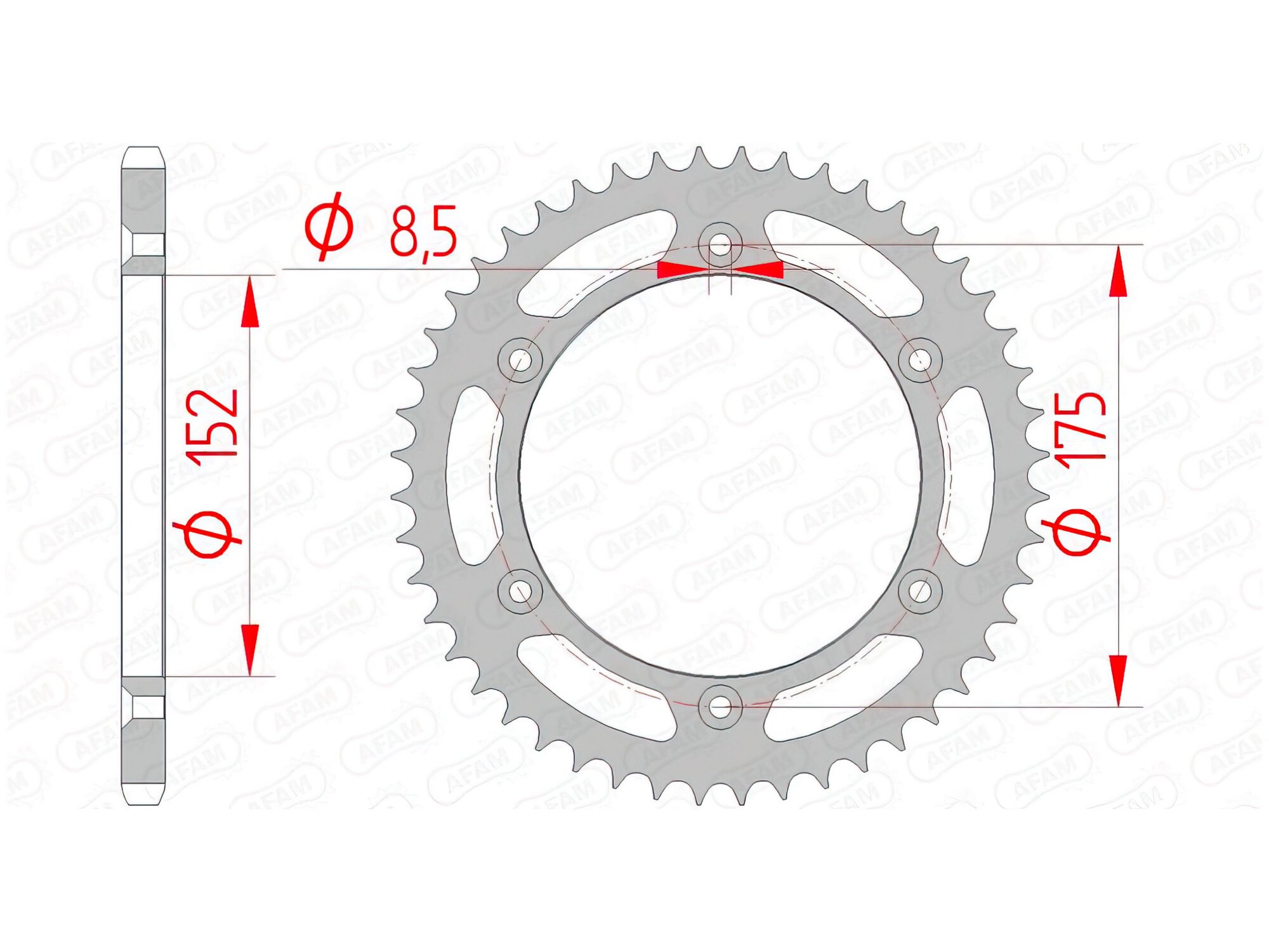 Image of Kettenrad Afam Stahl 50 Zähne Yamaha YZ 125 / 250