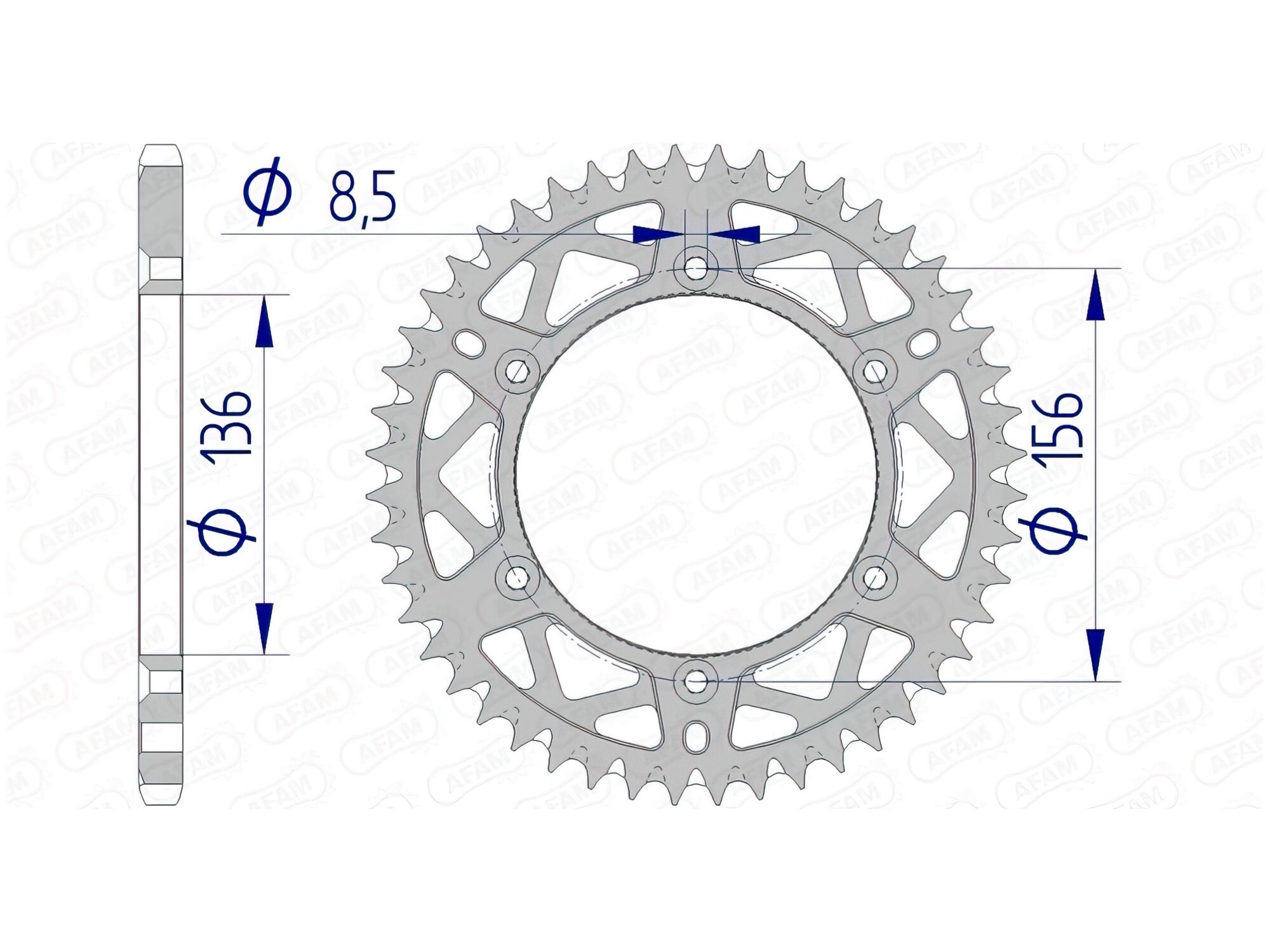 Image of Kettenrad Afam Alu selbstreinigend Z48 Beta / Husqvarna / Sherco