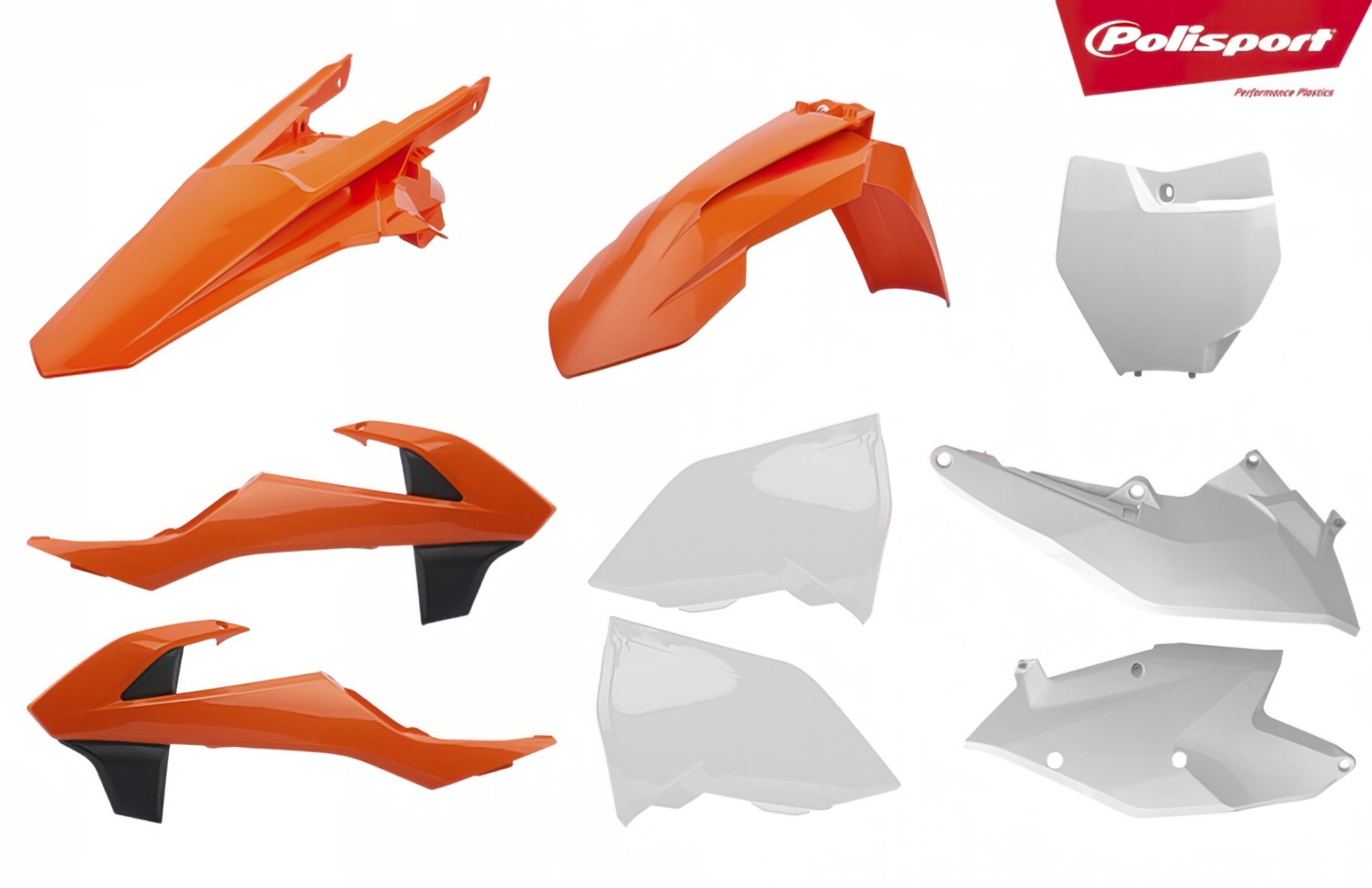 Image of Verkleidungskit Polisport KTM SX 125 2016-2018 Orange / Weiss