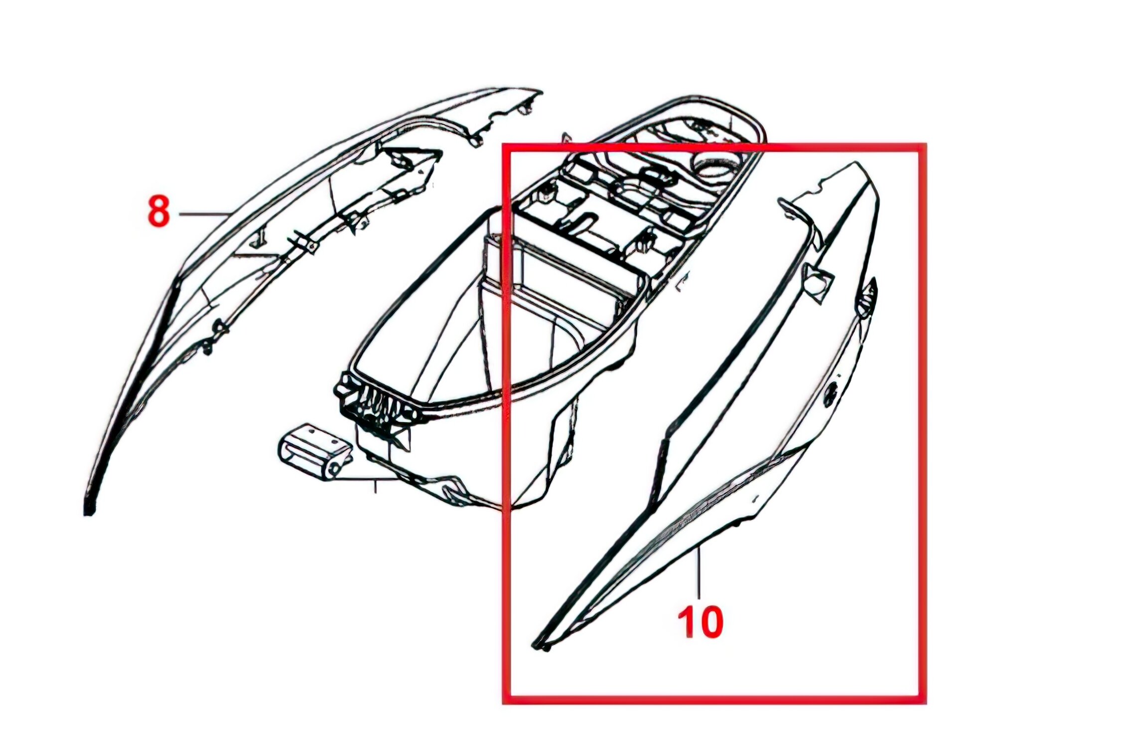 Image of Seitenverkleidung links Kymco Agility RS 50cc Weiss