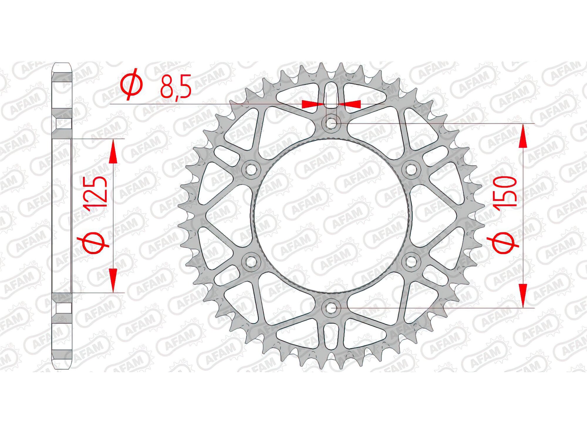 Image of Kettenrad Afam Stahl selbstreinigend 51 Zähne KTM / Husqvarna