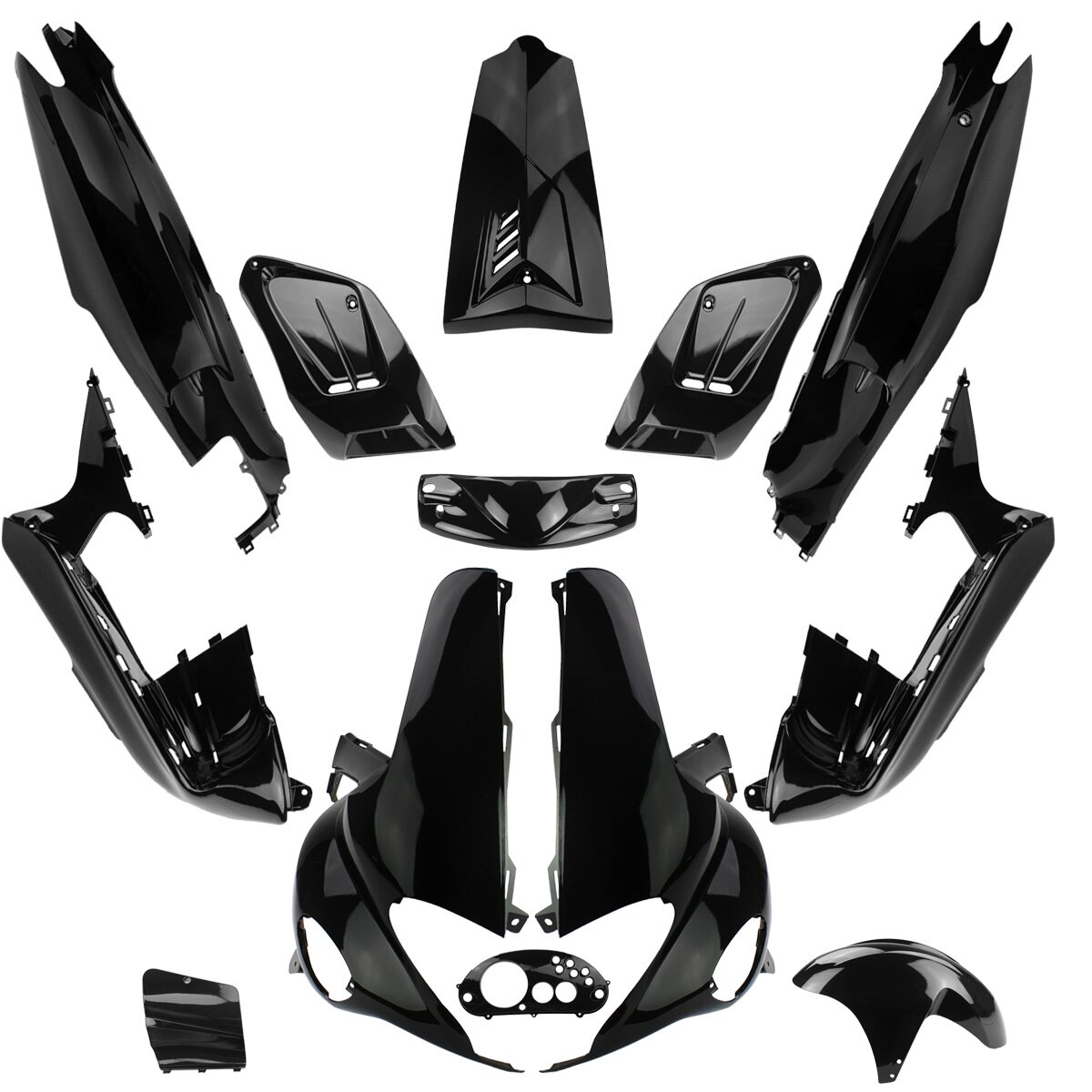 Image of Verkleidungskit 13 Teile Gilera Runner bis 2005 glänzend schwarz