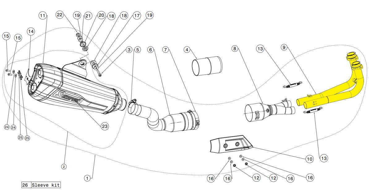 Image of Krümmer Akrapovic Yamaha Tmax 530 Euro 4
