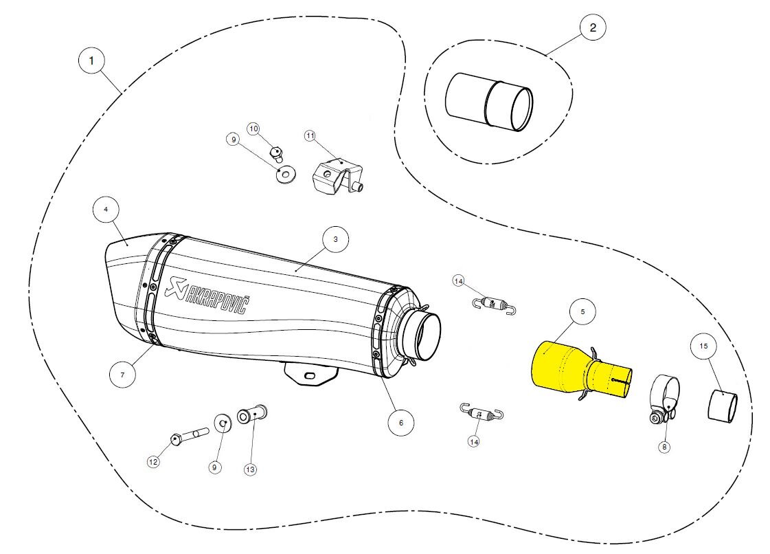Image of Krümmeranschluss Akrapovic Piaggio MP3