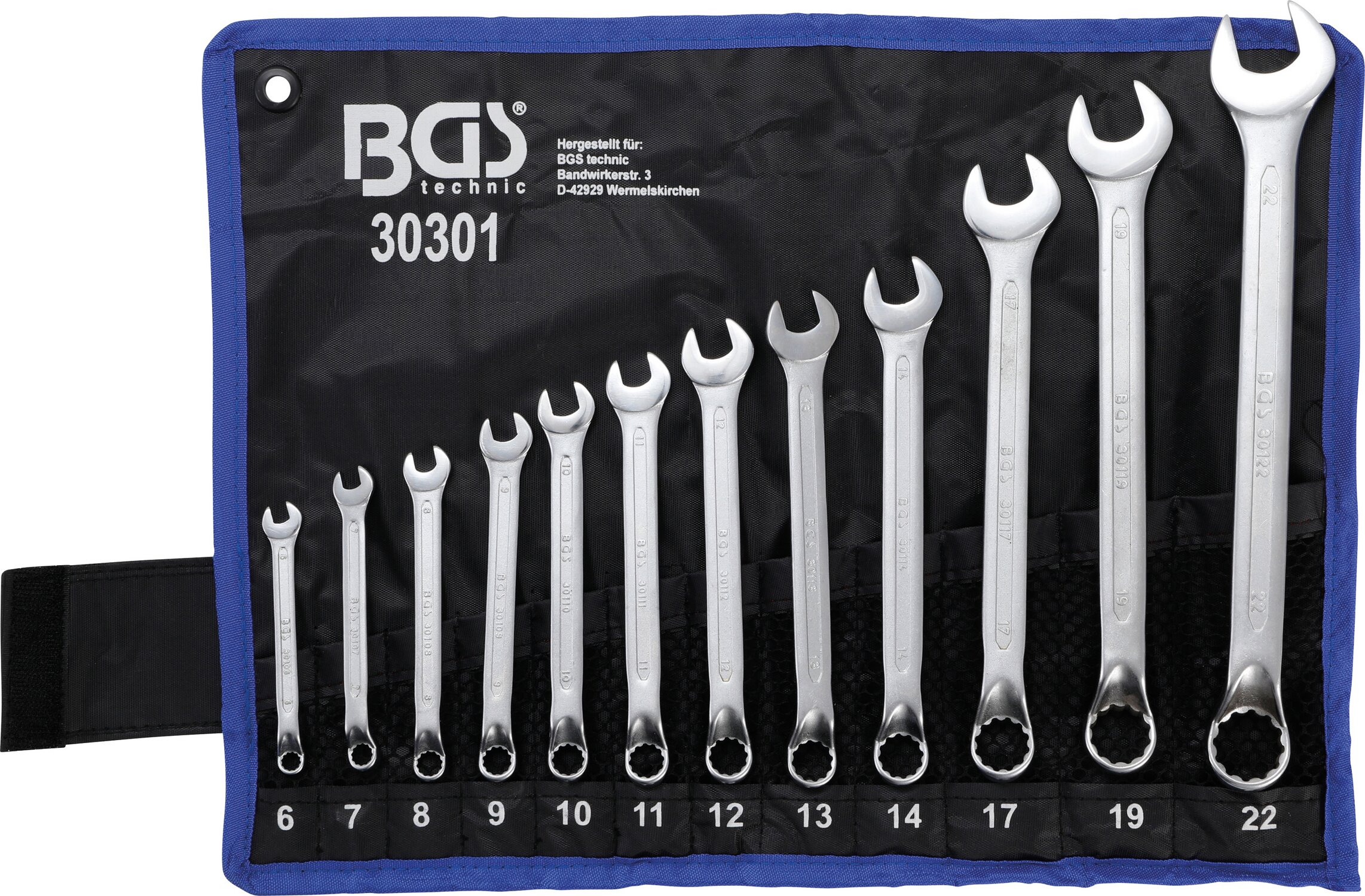 Image of Maul-Ringschlüssel Satz BGS gekröpft SW 6 - 22 mm 12 Stk.