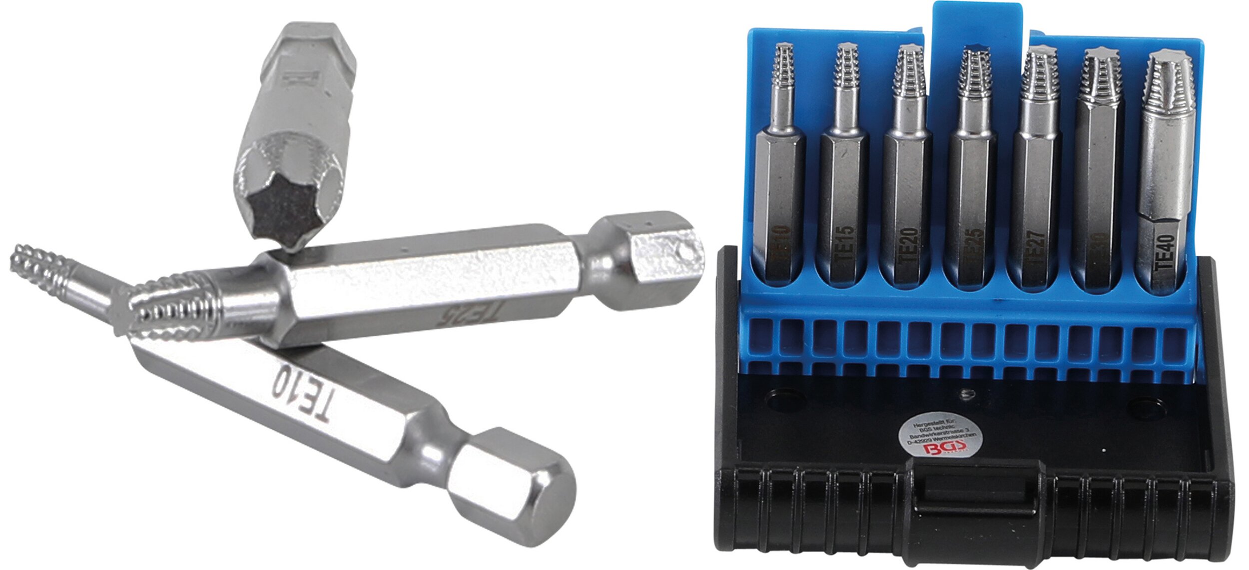 Schraubenausdreher Satz BGS für defektes T-Profil (Torx) T10 - T40 x7
