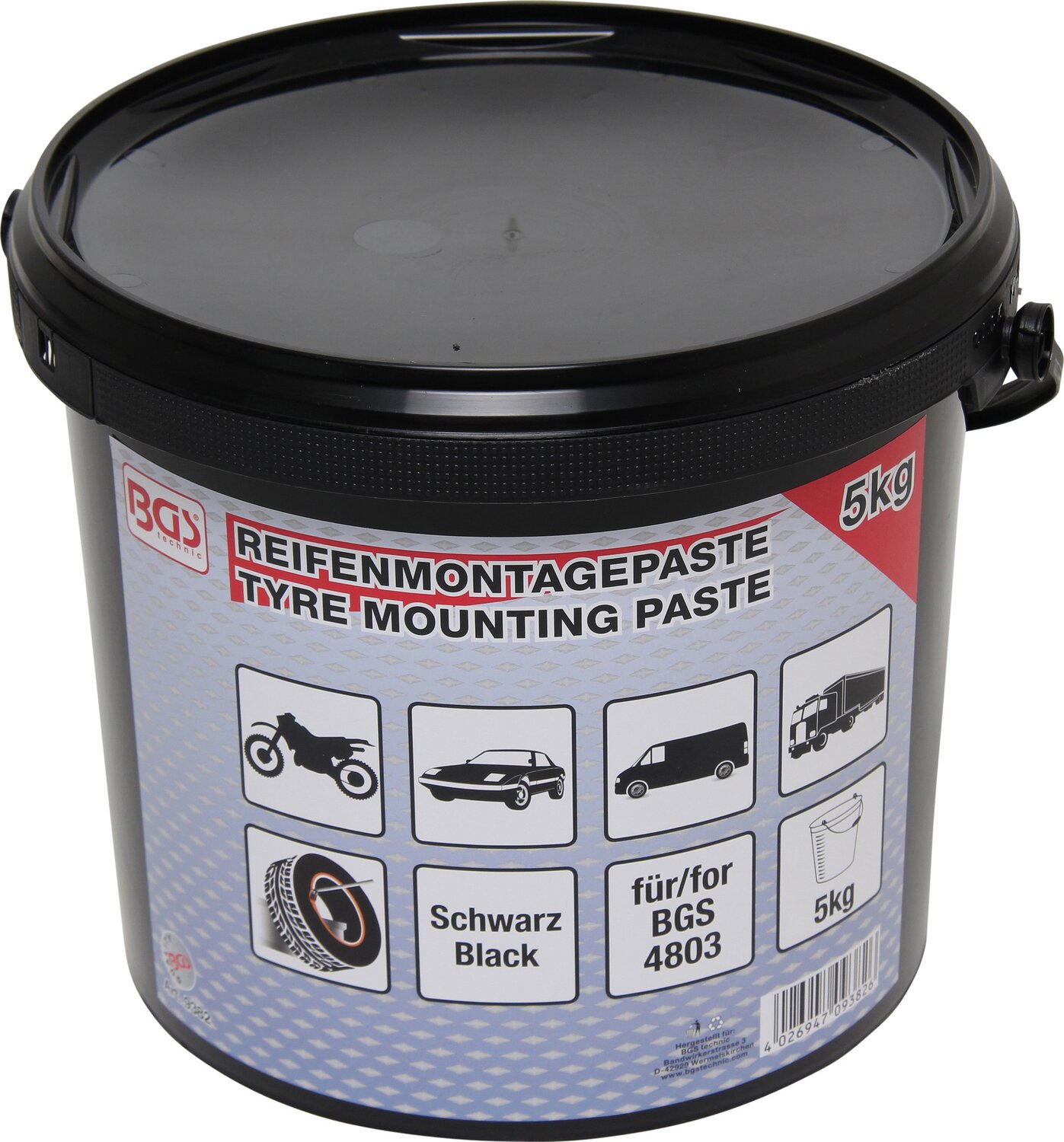 Image of Reifen Montagepaste BGS schwarz 5 kg