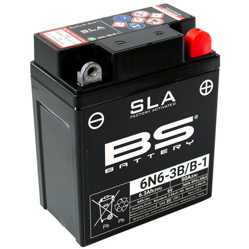 Image of Batterie SLA BS Battery 6N6-3B/B-1 6V 6,3Ah