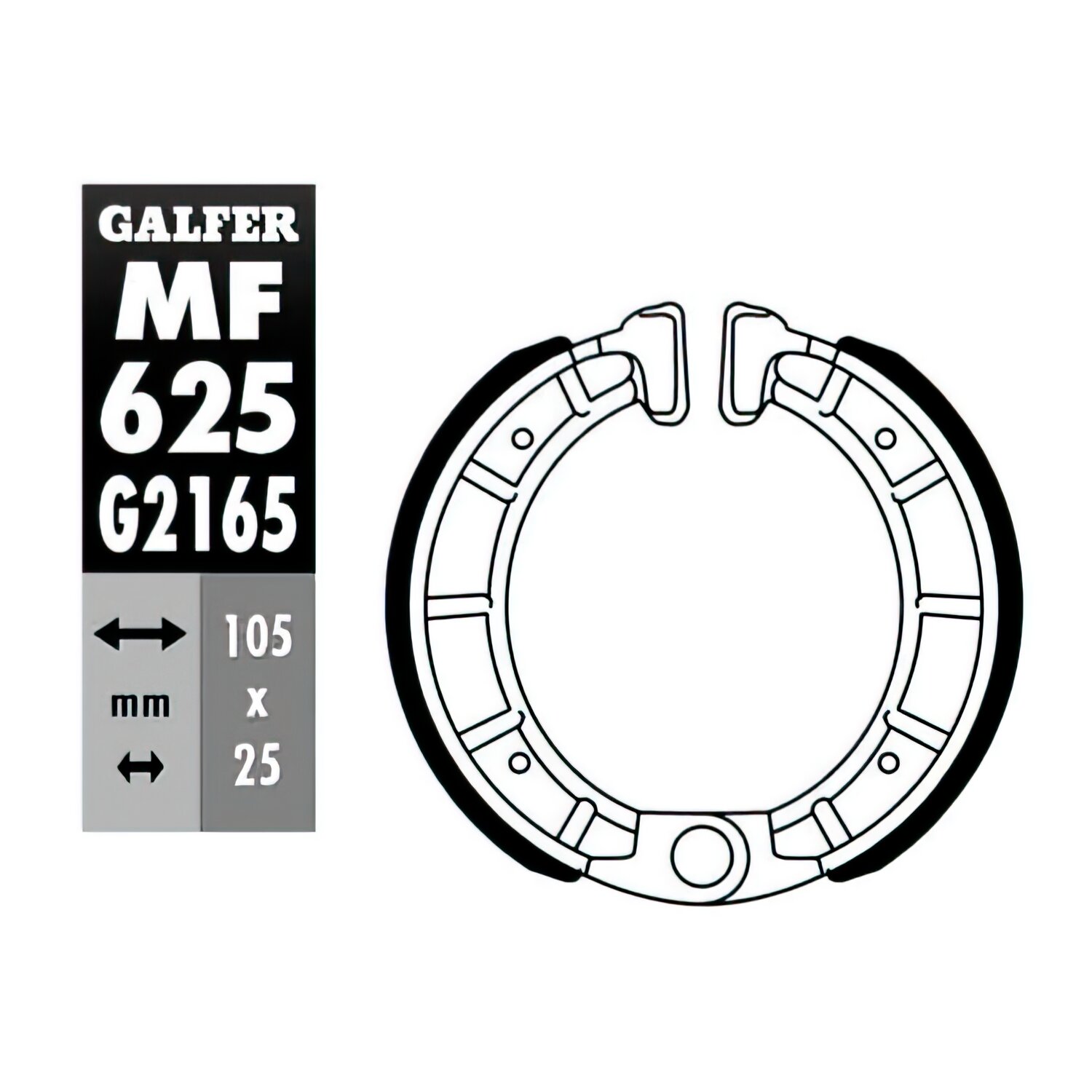 Image of Bremsbacken Galfer 105x25mm Derbi Vamos / Variant