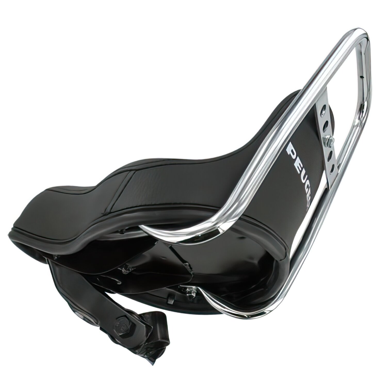 Image of Sitzbank Typ Chopper Peugeot 103 schwarz mit Peugeot Logo