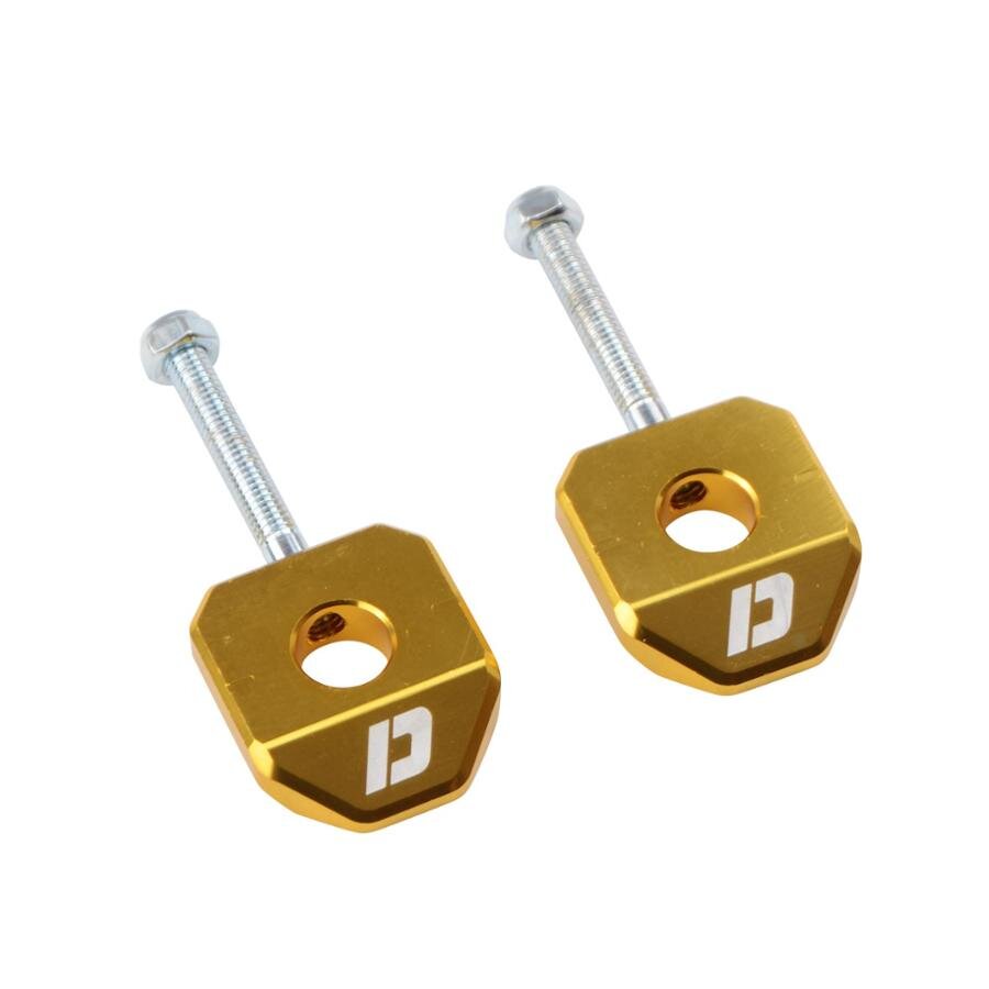 Image of Kettenspanner 12mm Achse Doppler Alu CNC gold Derbi / Gilera / Aprilia