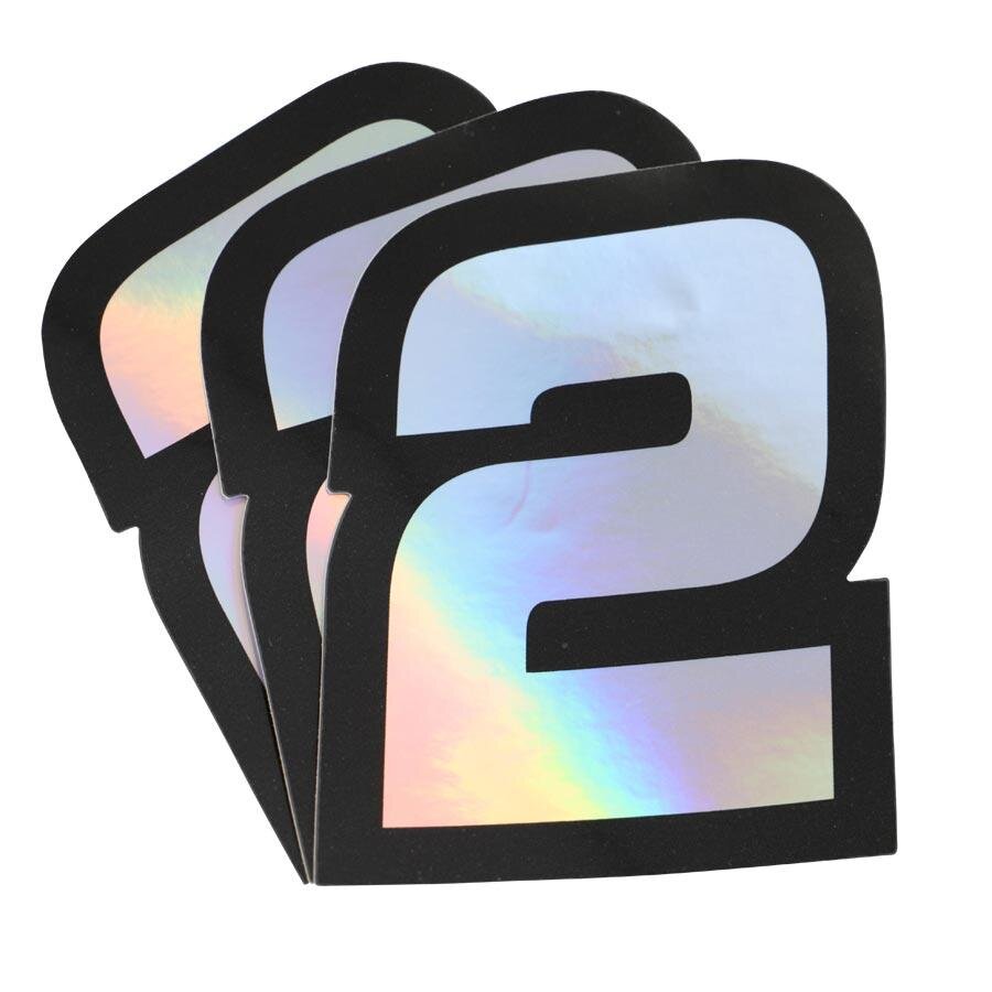 Image of Aufkleber Startnummer 2 Doppler Hologramm 10x7,5cm (x3)