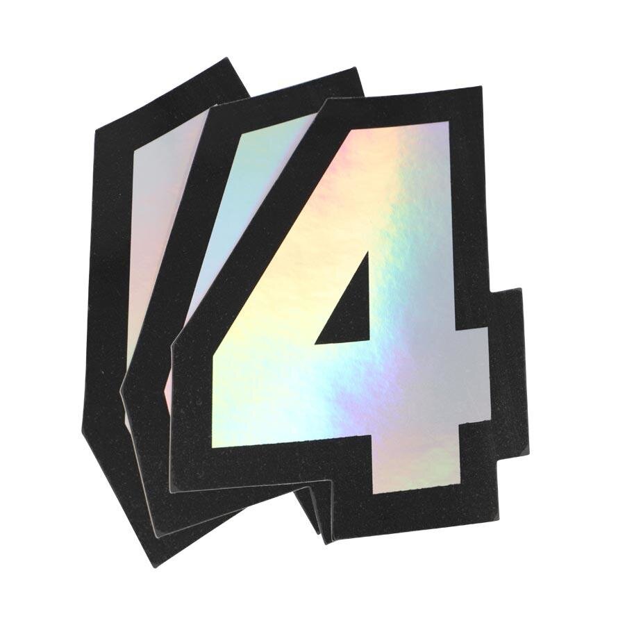 Image of Aufkleber Startnummer 4 Doppler Hologramm 10x7,5cm (x3)