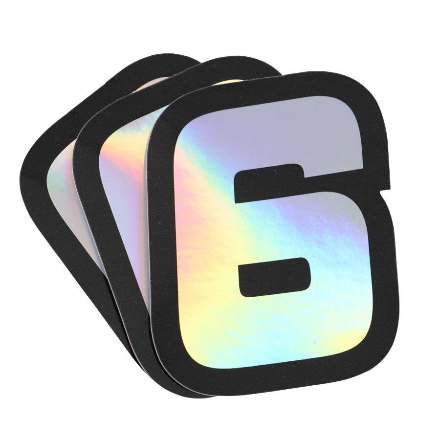 Image of Aufkleber Startnummer 6 Doppler Hologramm 10x7,5cm (x3)