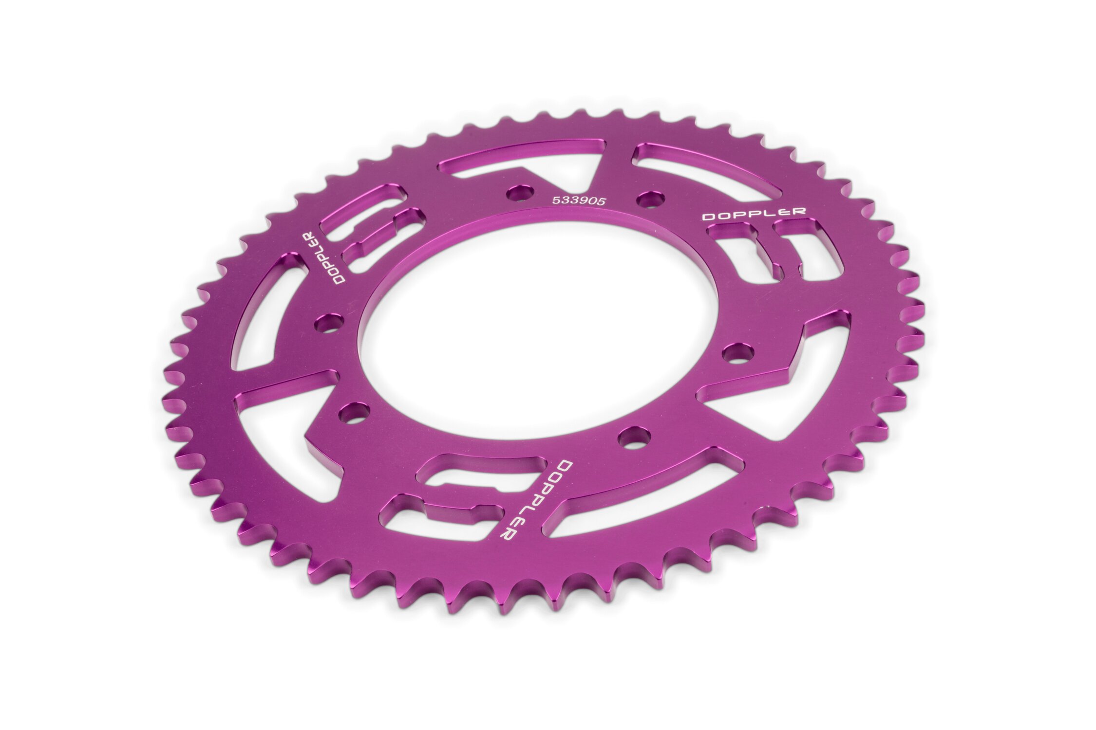 Image of Kettenrad 53 Zähne - 420 Doppler Alu CNC lila Rieju MRT