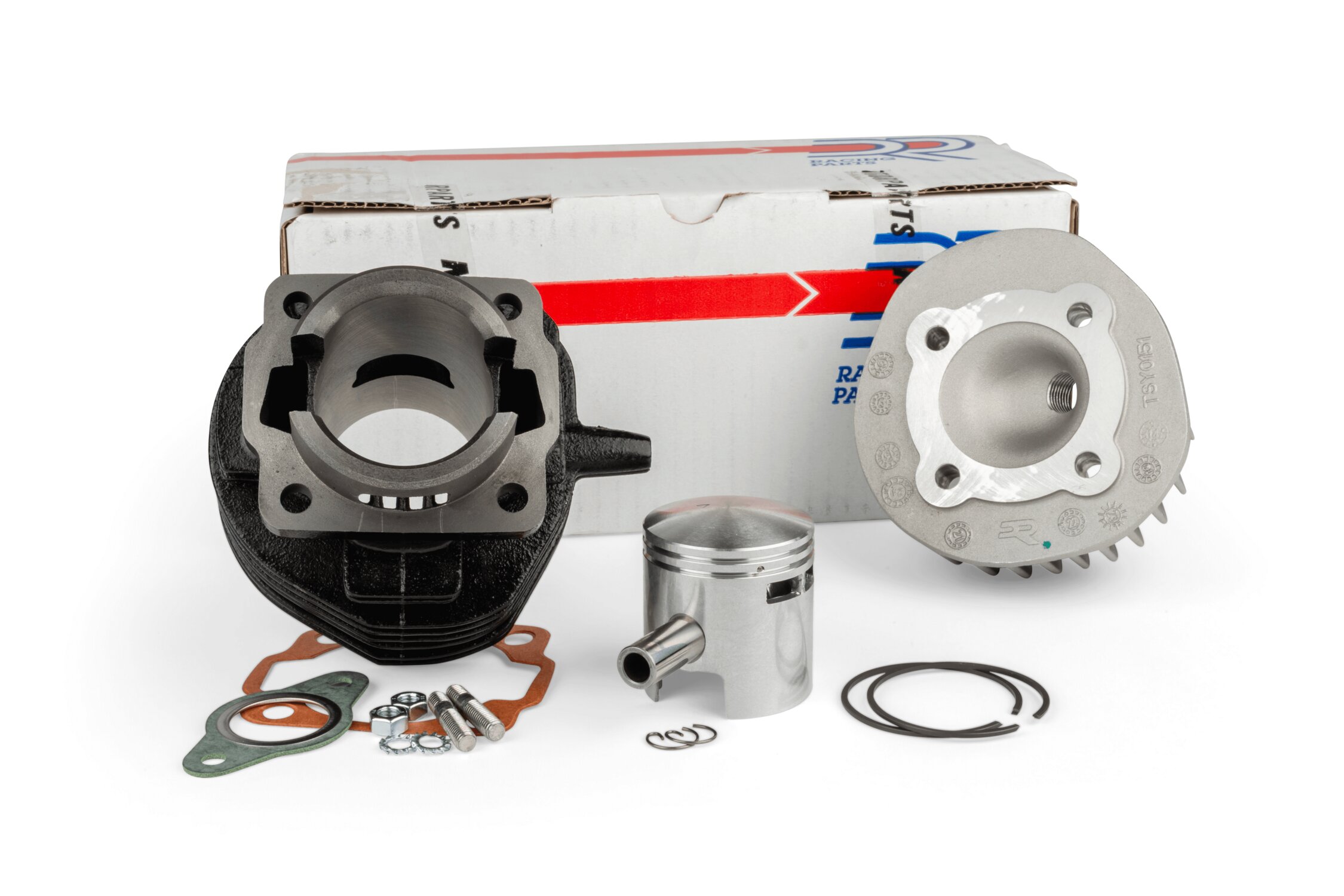 Image of Zylinder Kit DR 75ccm Grauguss 6 Überströmer Vespa PK 50