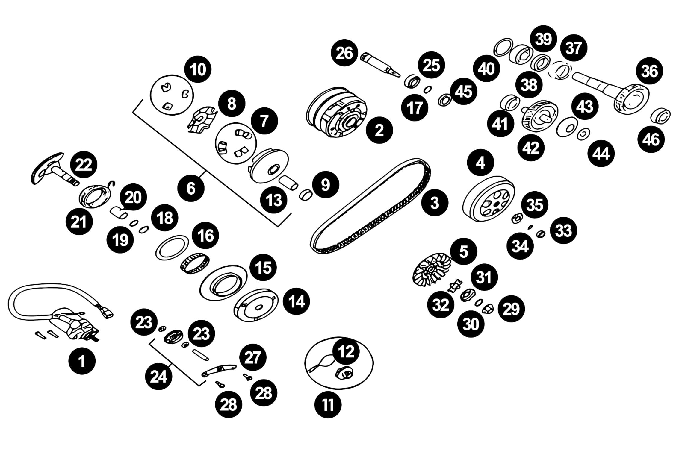 Image of Ersatzteile China 2T Variomatik + Getriebe + Starter