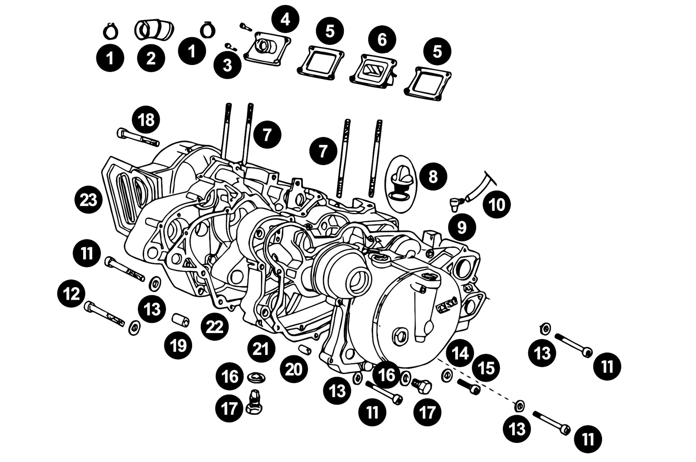 Image of Ersatzteile Derbi Euro2 (EBS/EBE) Motorgehäuse