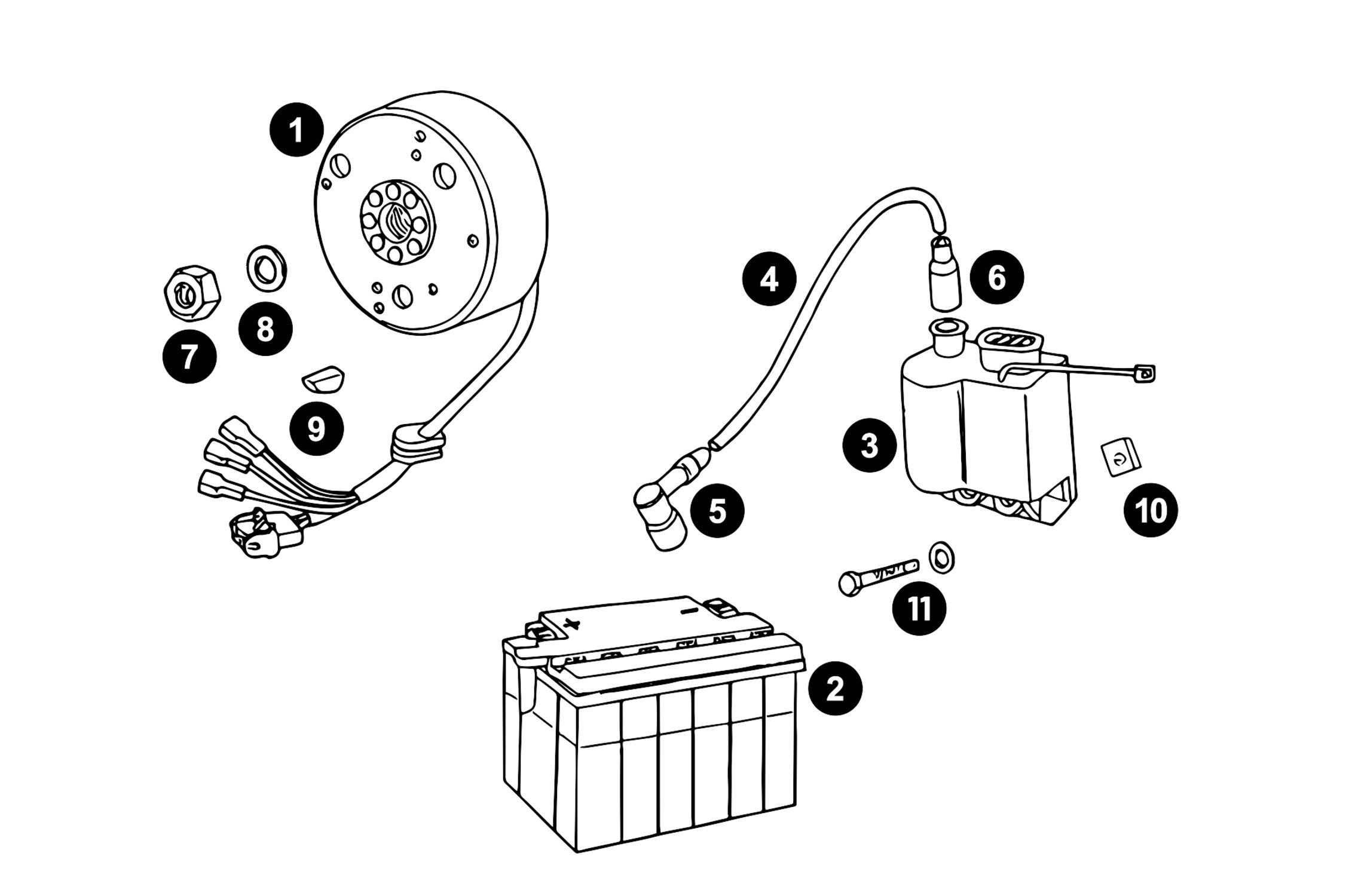 Image of Ersatzteile Derbi Euro2 (EBS/EBE) Zündung (Modelle ohne E-Starter)