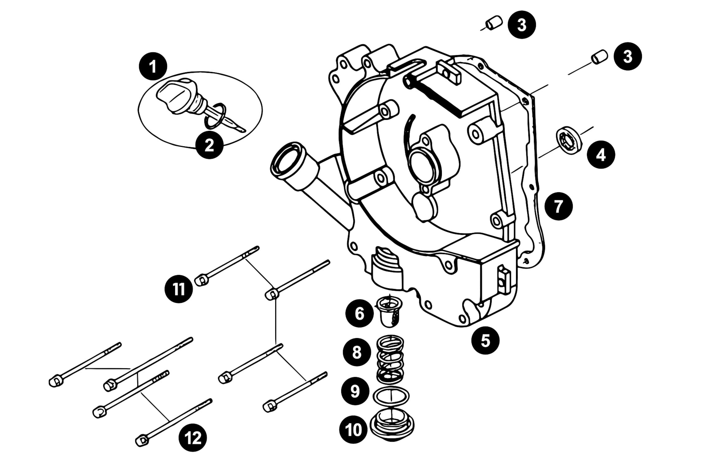Image of Ersatzteile China 4T Motorgehäuse rechts + Ölfilter