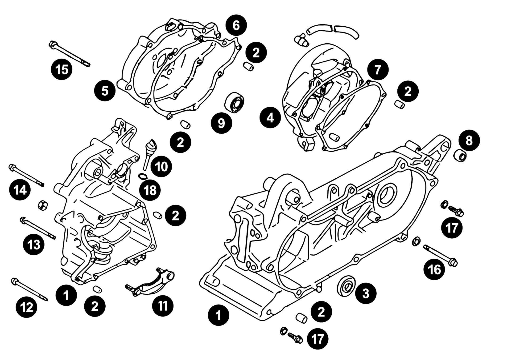 Image of Ersatzteile Minarelli 4T Motorgehäuse