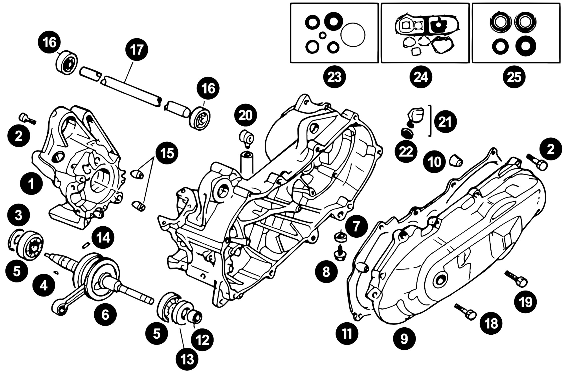 Image of Ersatzteile Minarelli horizontal Motorgehäuse + Kurbelwelle