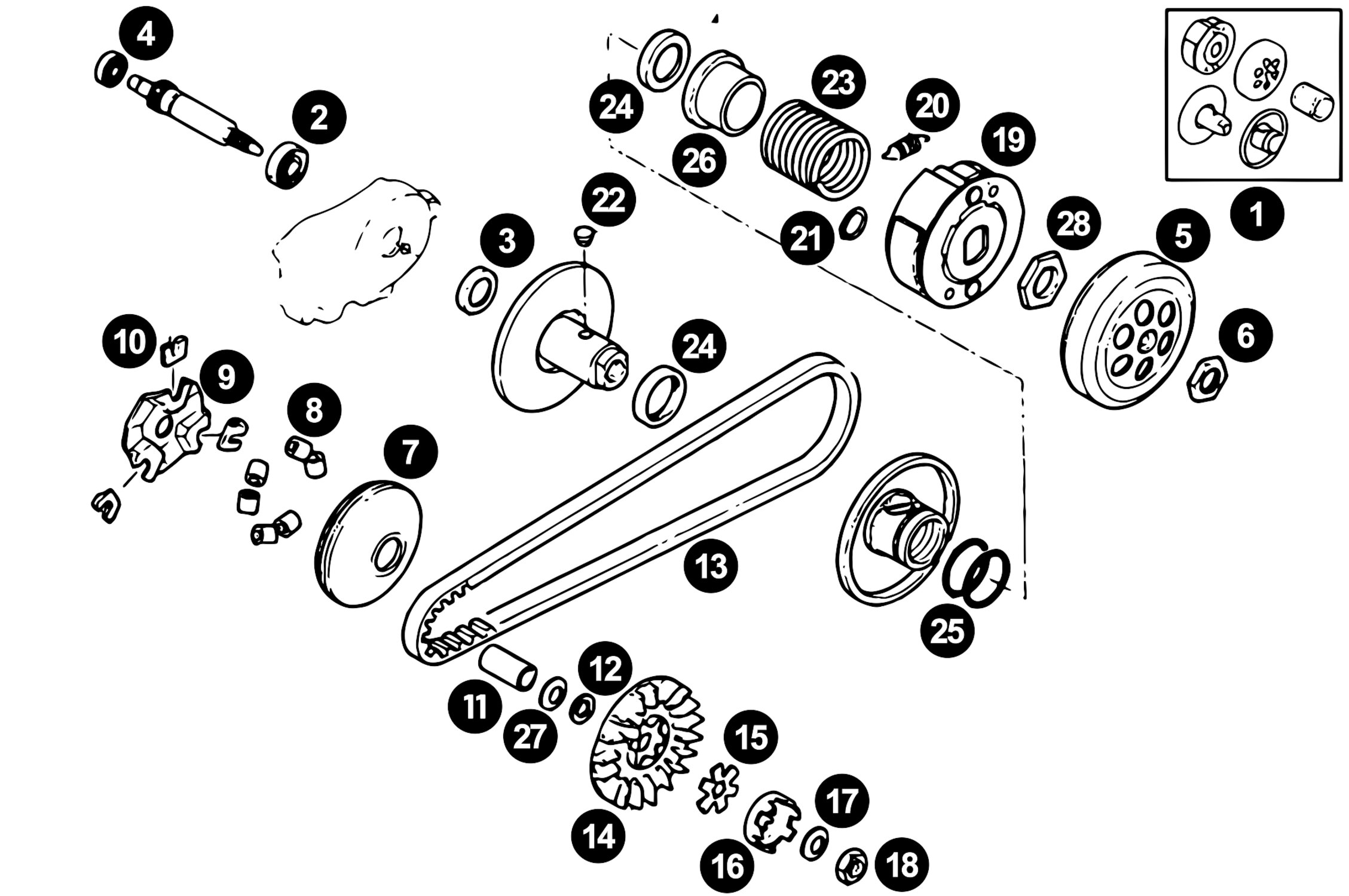 Image of Ersatzteile Minarelli vertikal Variomatik + Wandler