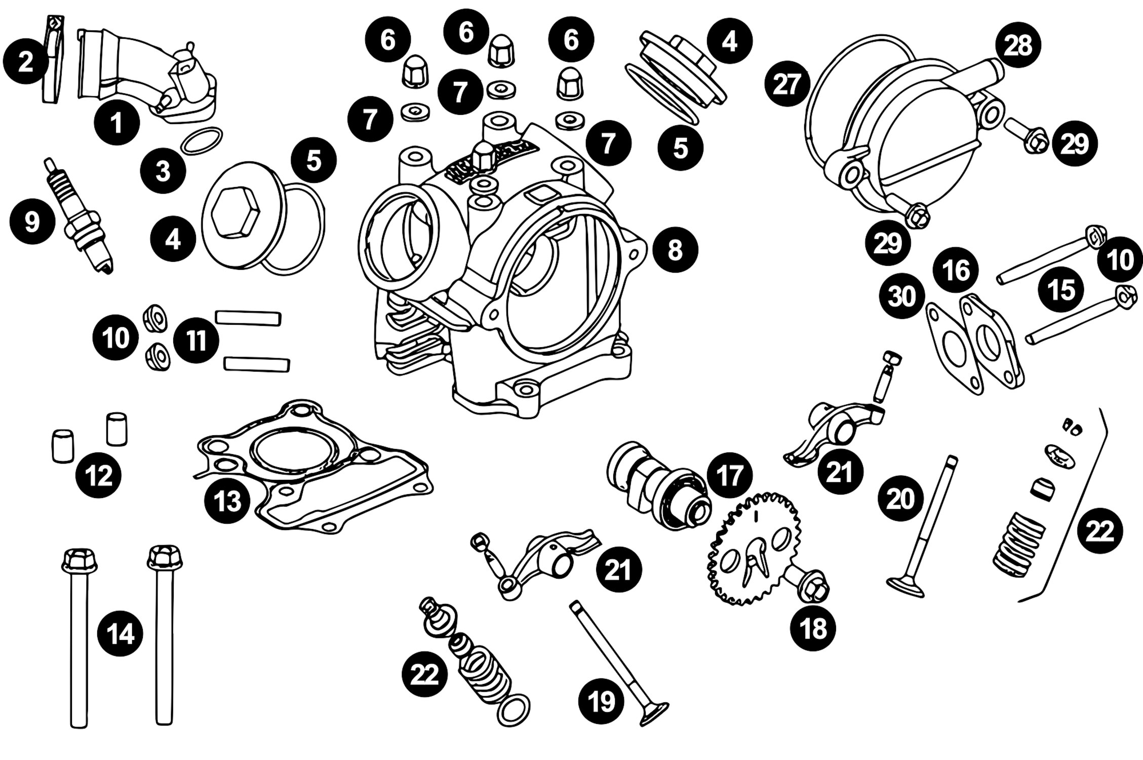 Image of Ersatzteile Peugeot 4T (SYM) Zylinderkopf
