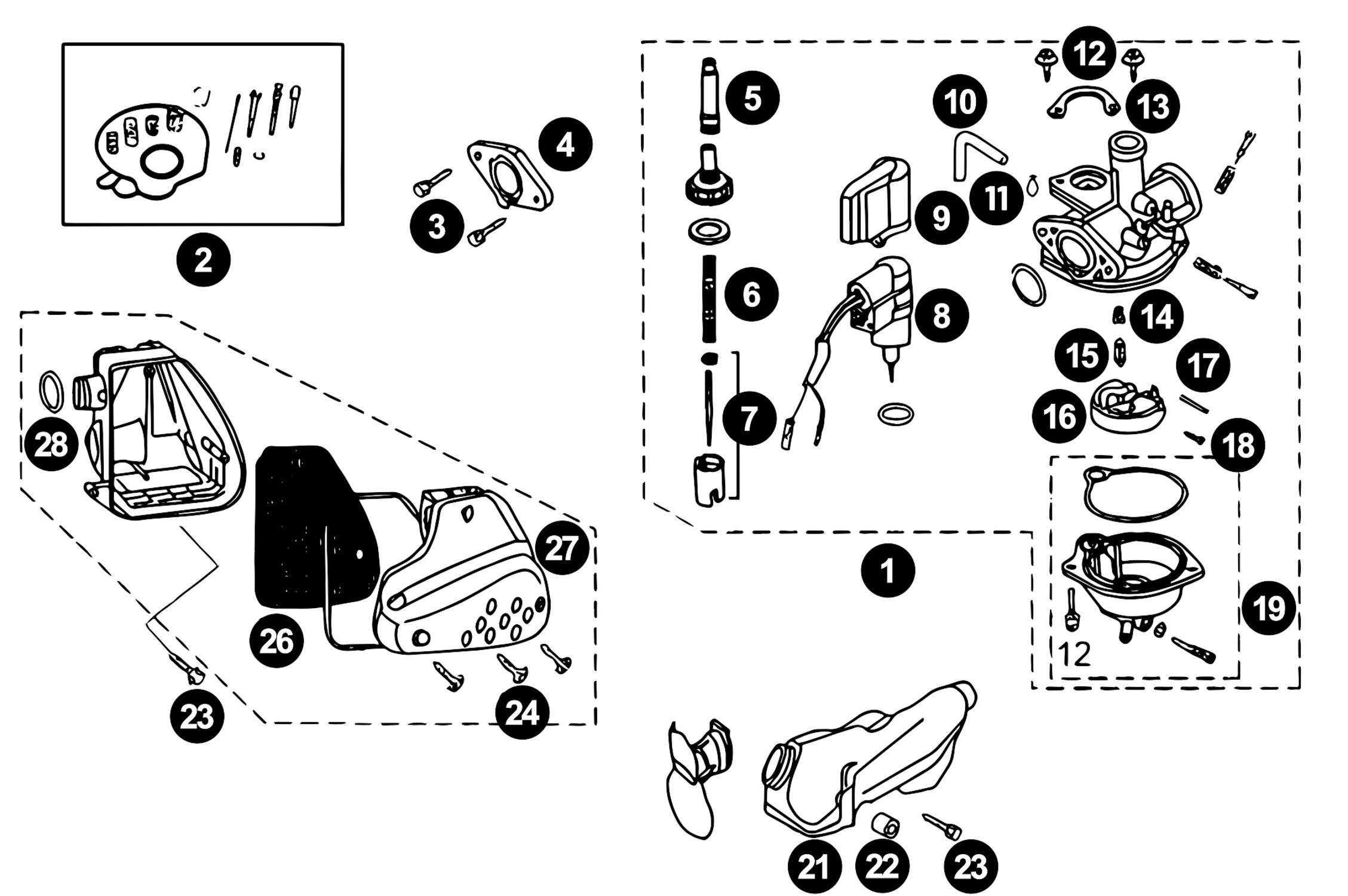 Image of Ersatzteile Peugeot vertikal Vergaser + Luftfilter