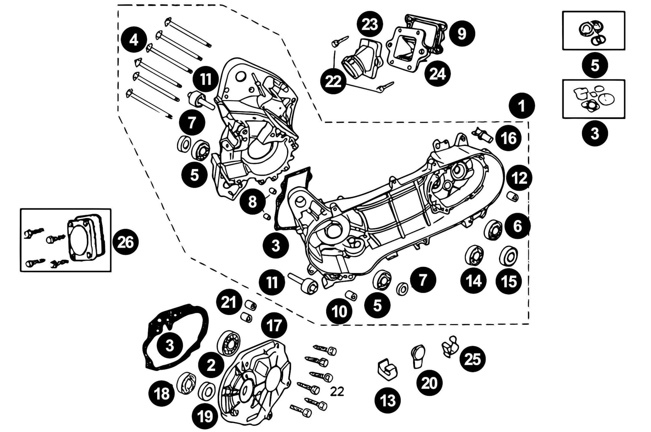 Image of Ersatzteile Peugeot horizontal Motorgehäuse