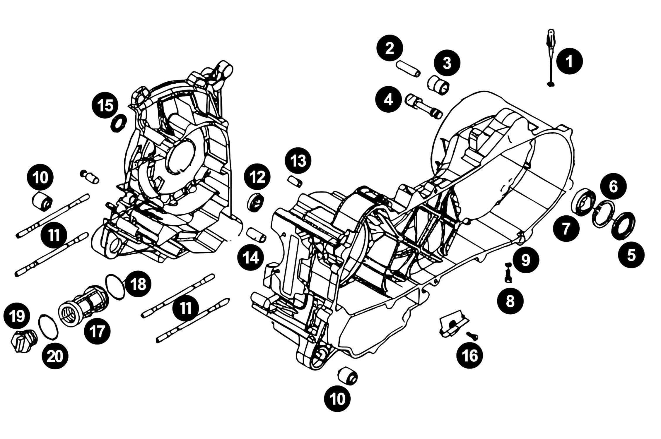 Image of Ersatzteile Piaggio 4T 4V Motorgehäuse